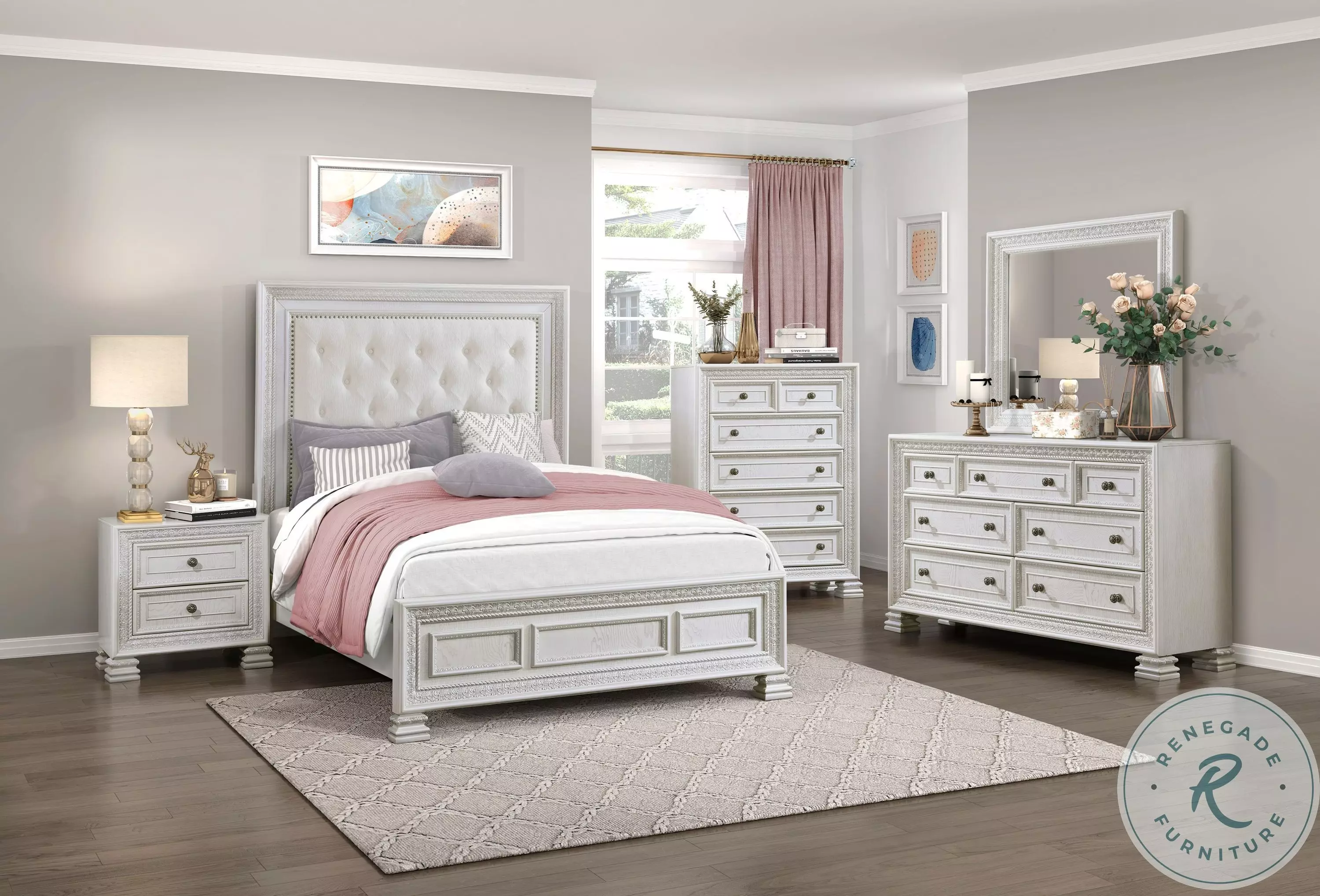 Theodora Upholstered Panel Bedroom Set from Homelegance | Coleman