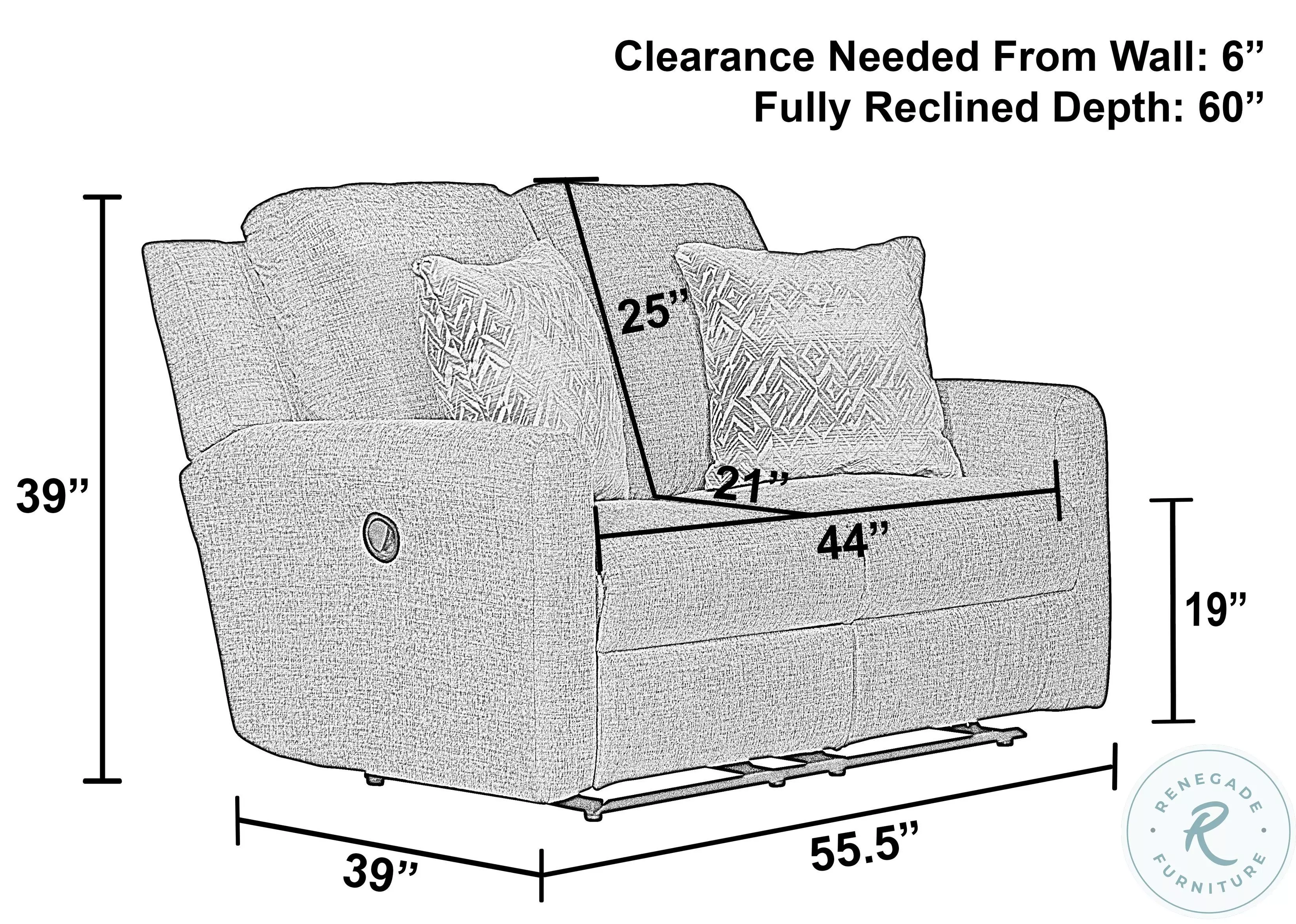 Calvin Putty Power Reclining 55.5" Loveseat
