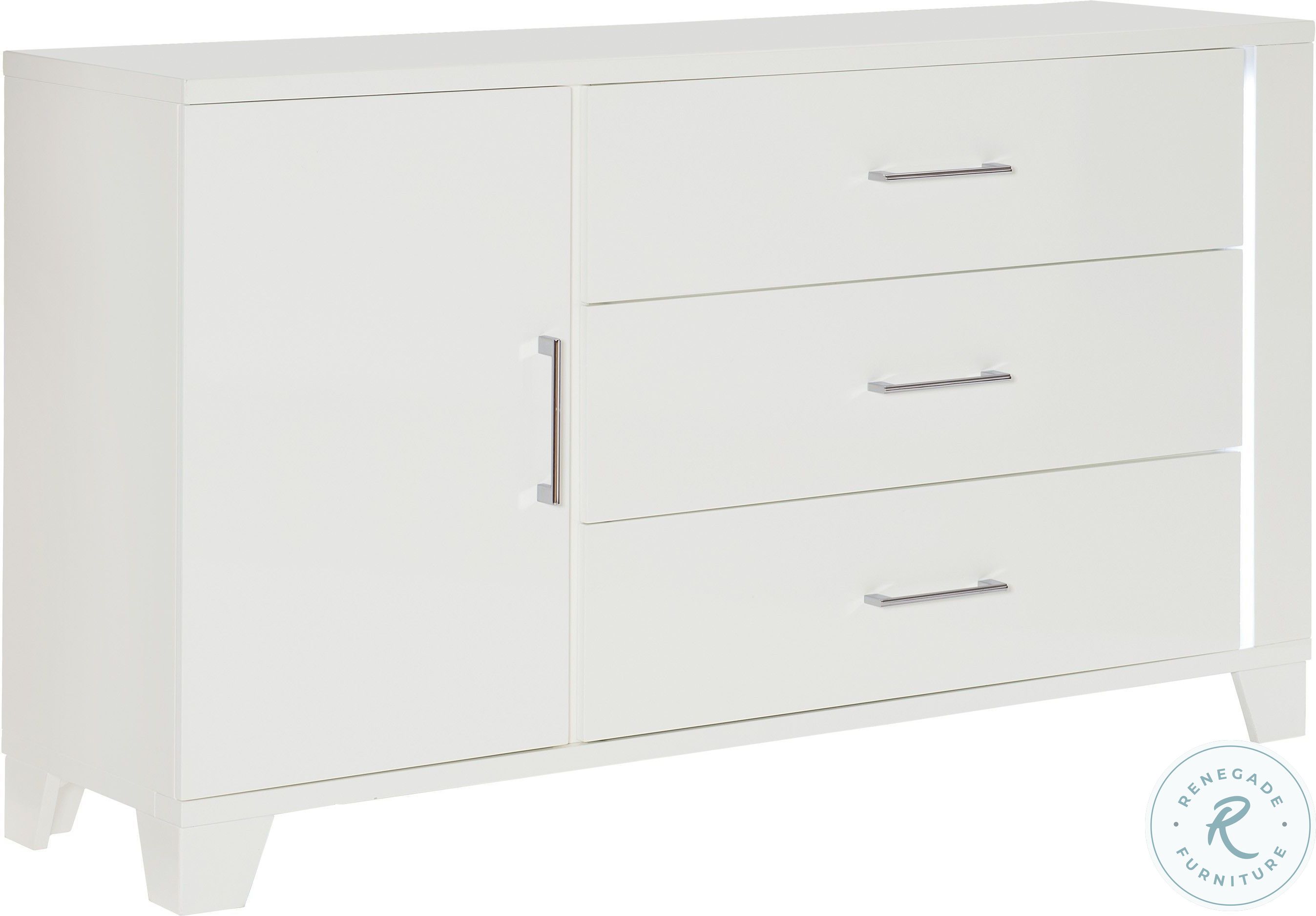 Kerren White High Gloss Dresser from Homelegance Coleman Furniture