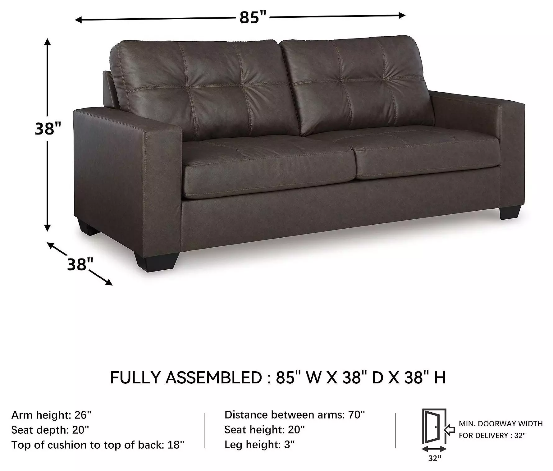Barlin Mills Umber 85" Sofa