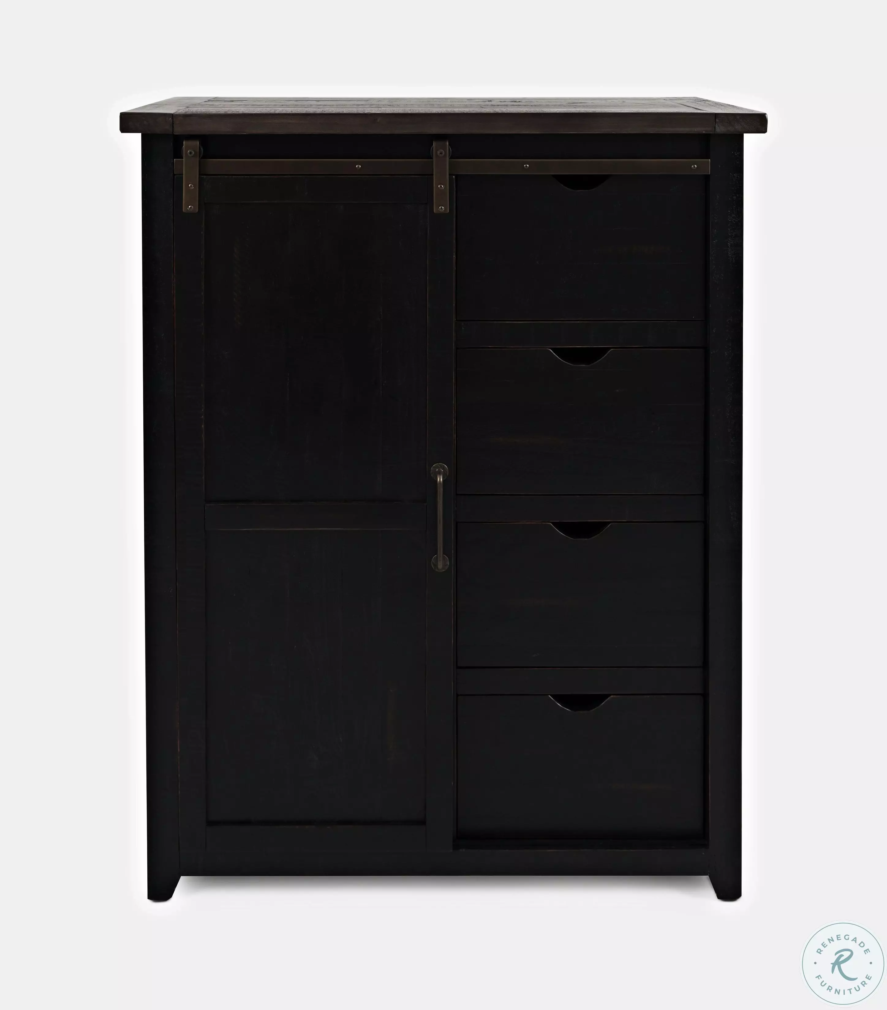 レトロYODONO ブラック 2段チェスト Madison County Vintage Black Barn Door Chest From Home Gallery
