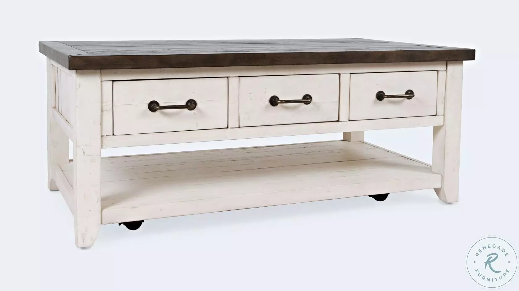 洋楽 maditations Madison County Vintage White 3 Drawer Cocktail Table From Jofran