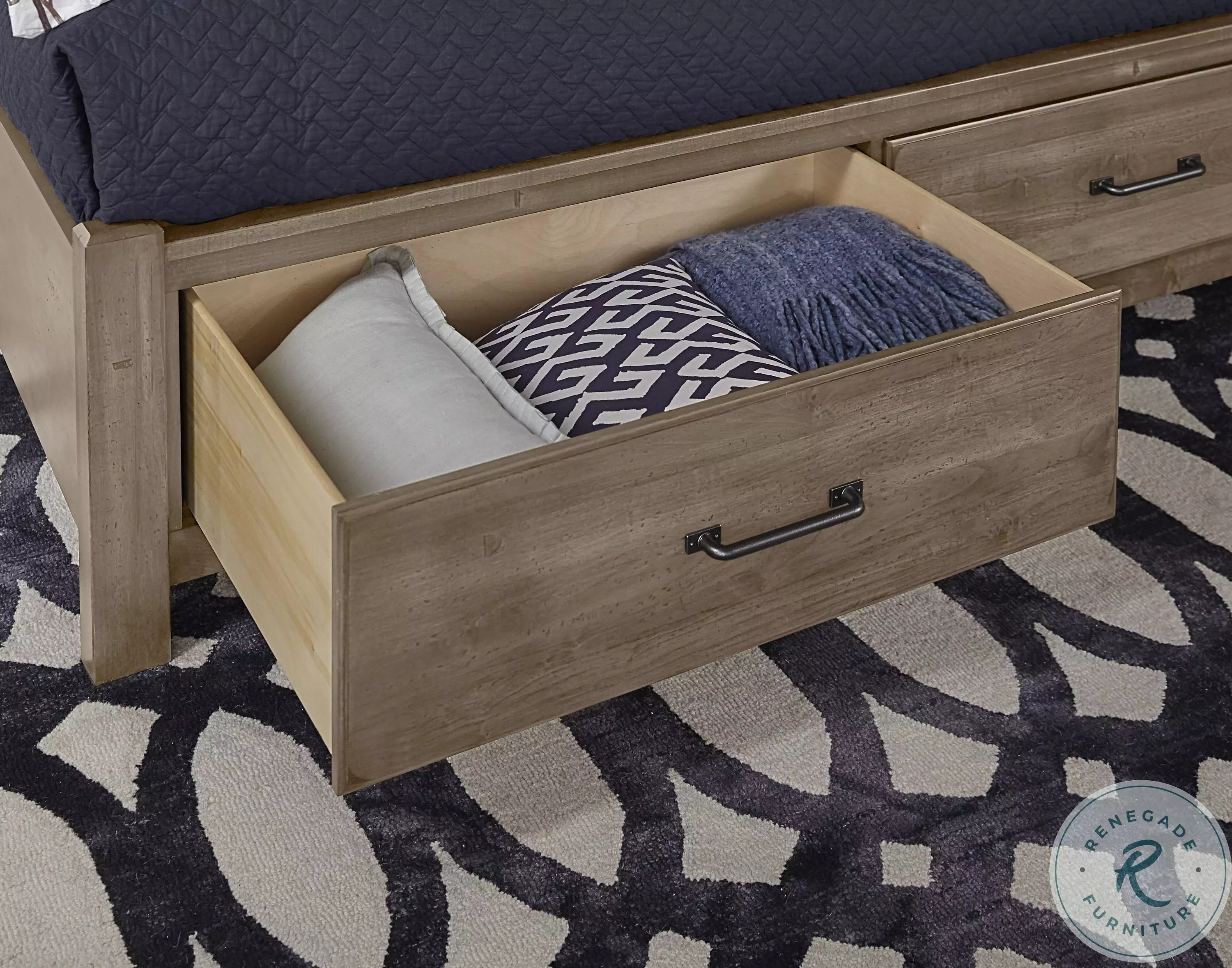 Cool Rustic Stone Grey King Mansion Bed With Footboard