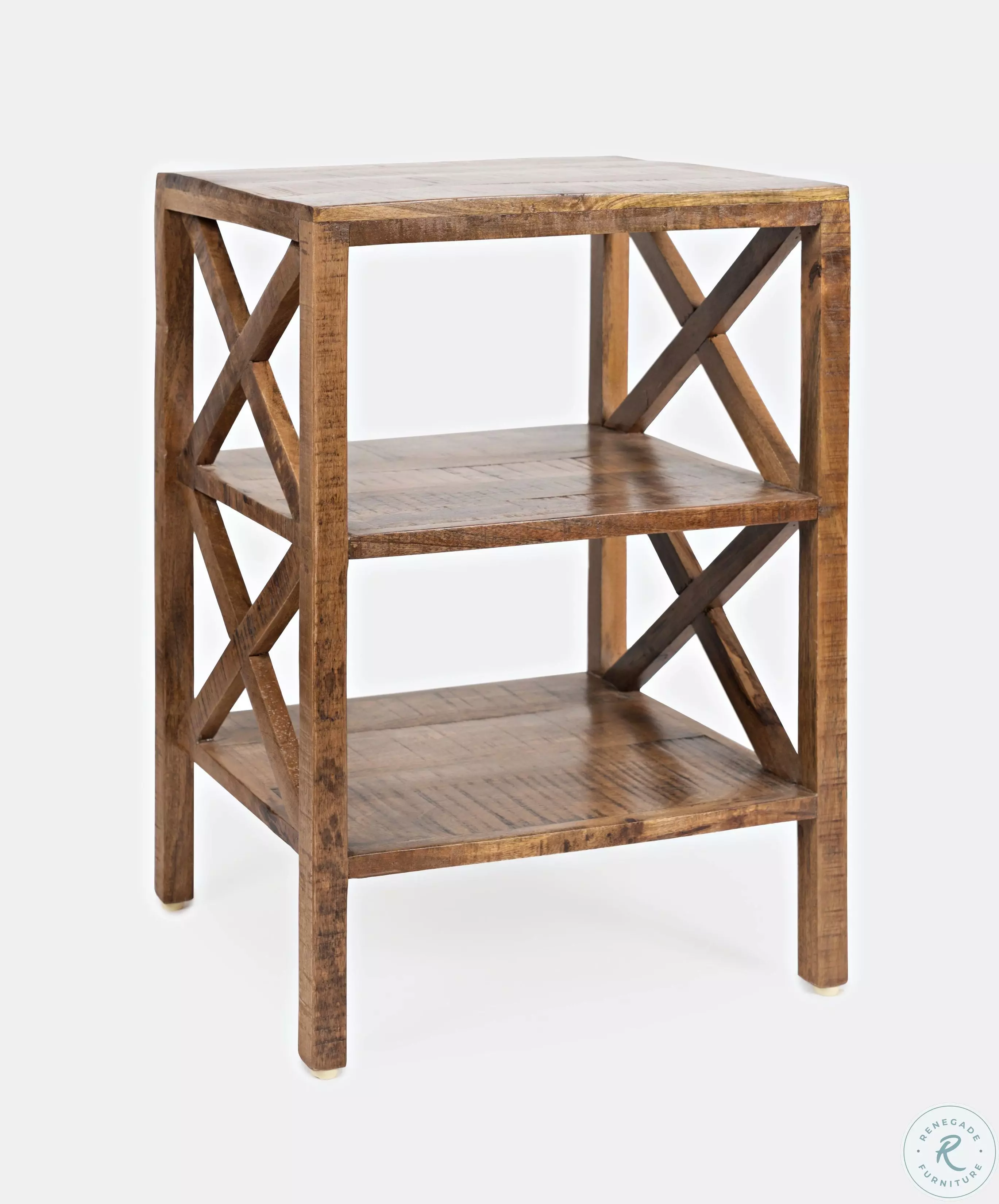 Global Archive Amber X-Side Accent Table from Jofran | Coleman