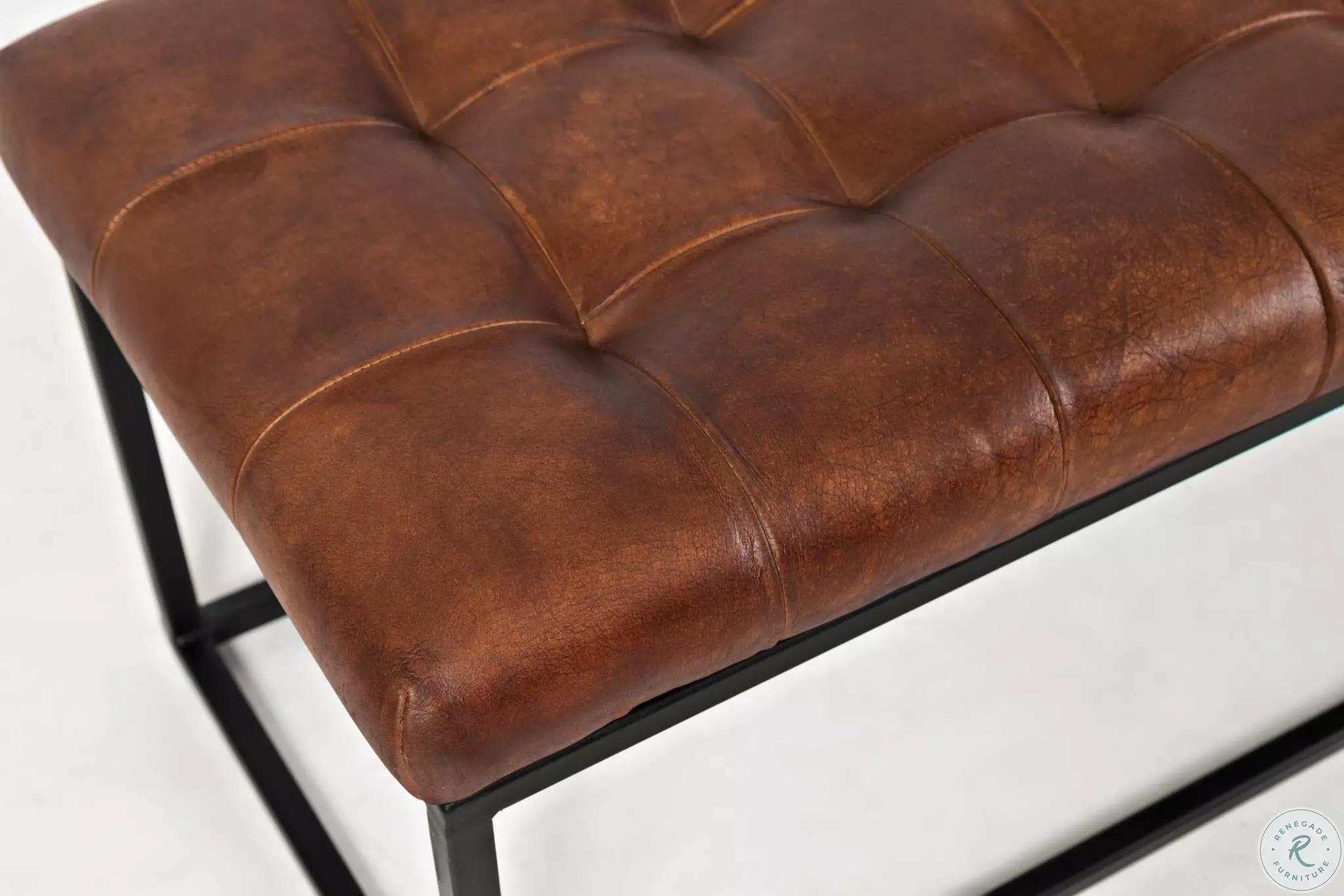 Leather world オットマン Global Archive Saddle Leather Bench From
