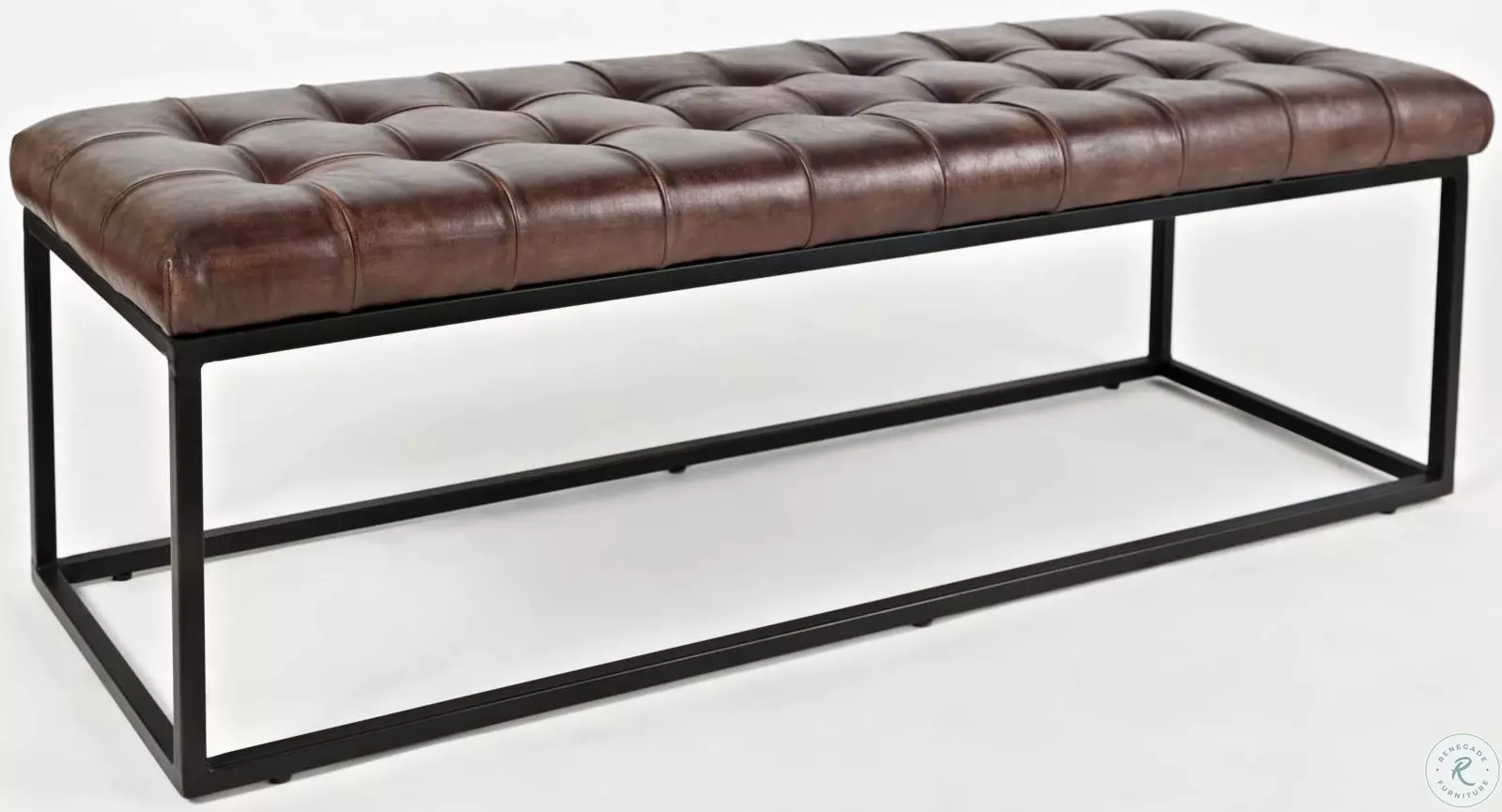 Global Archive Dark Sienna Leather Bench From Home Gallery Stores