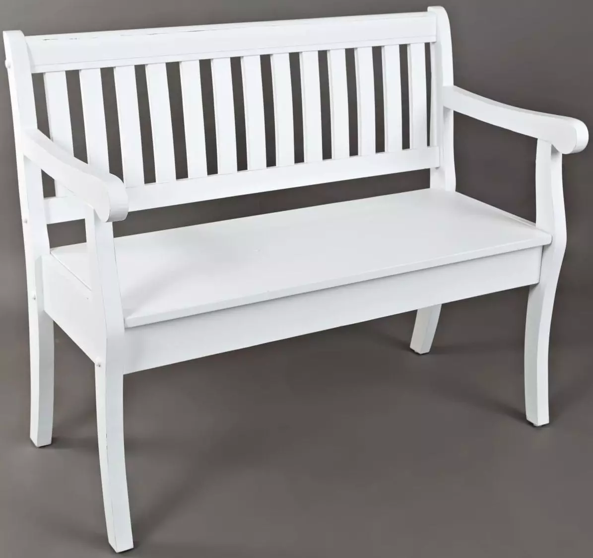 Jofran Artisan's Craft 42" Rustic Farmhouse Distressed Solid Wood Storage Bench - White