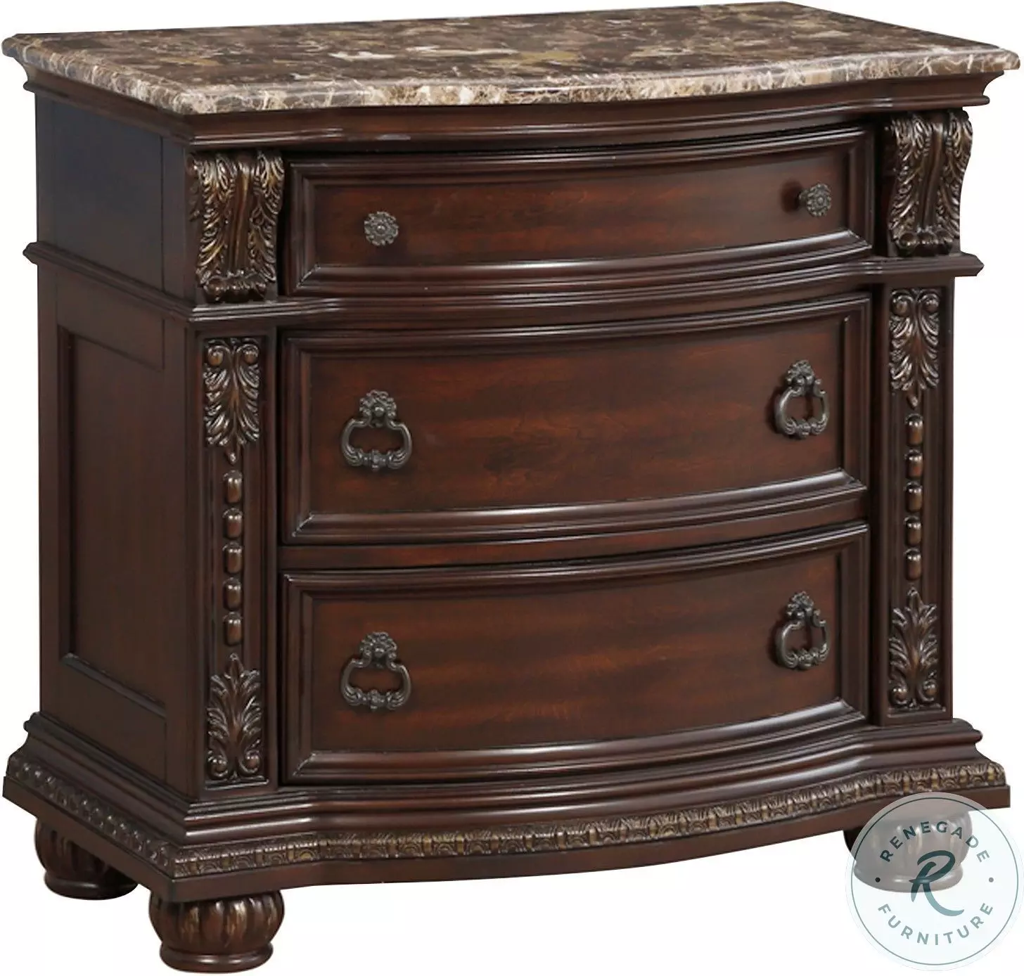 Cavalier Dark Cherry Nightstand from Homelegance | Coleman Furniture