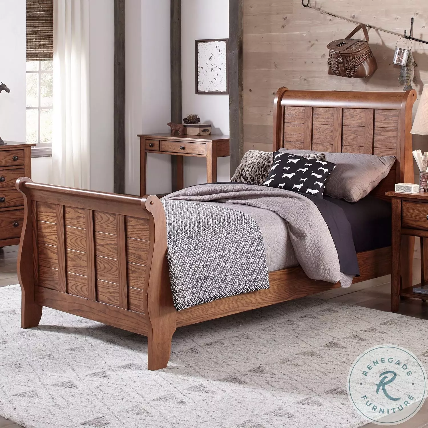 liberty　1113 Grandpas Cabin Twin Sleigh Bed from Liberty (175-BR11HF