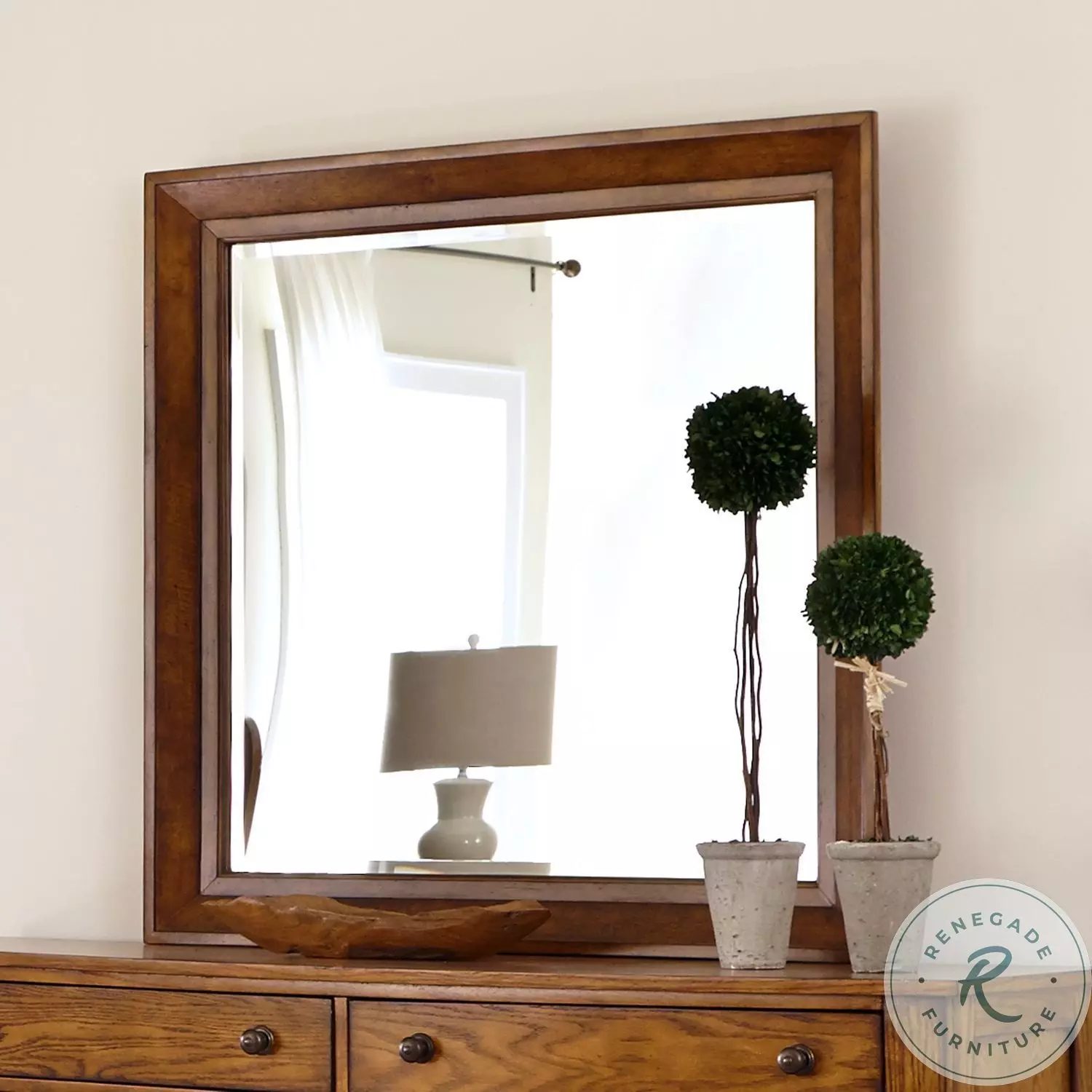 Grandpa s Cabin Aged Oak Mirror, 175-BR51, Liberty
