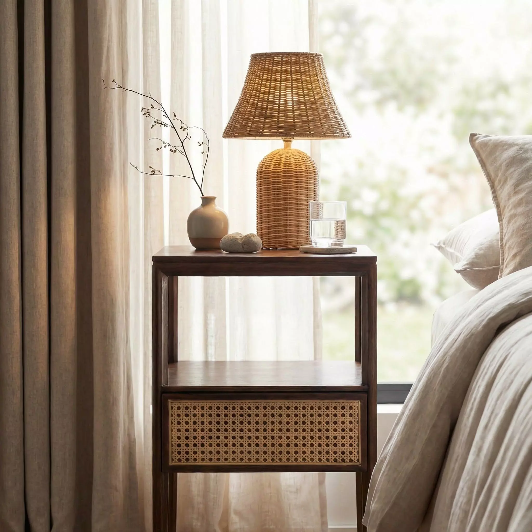 バドル BALDO QUADRI FOGLIO MODENAモデナ レフティ 左 Butler Loft Vardo Distressed Multi 1 Drawer Cane Nightstand From