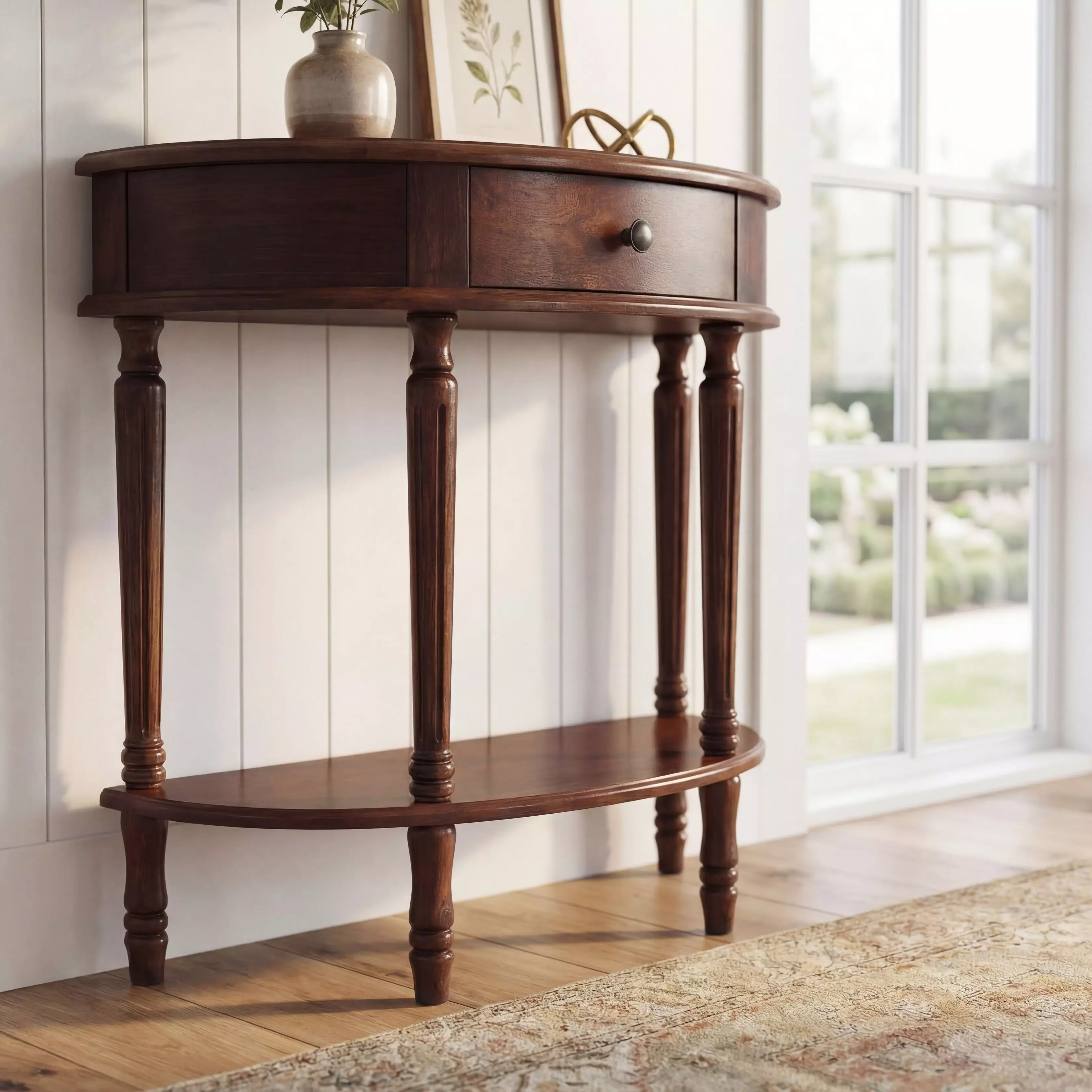 Mozart Cherry Demilune Console Table From Butler | Coleman Furniture