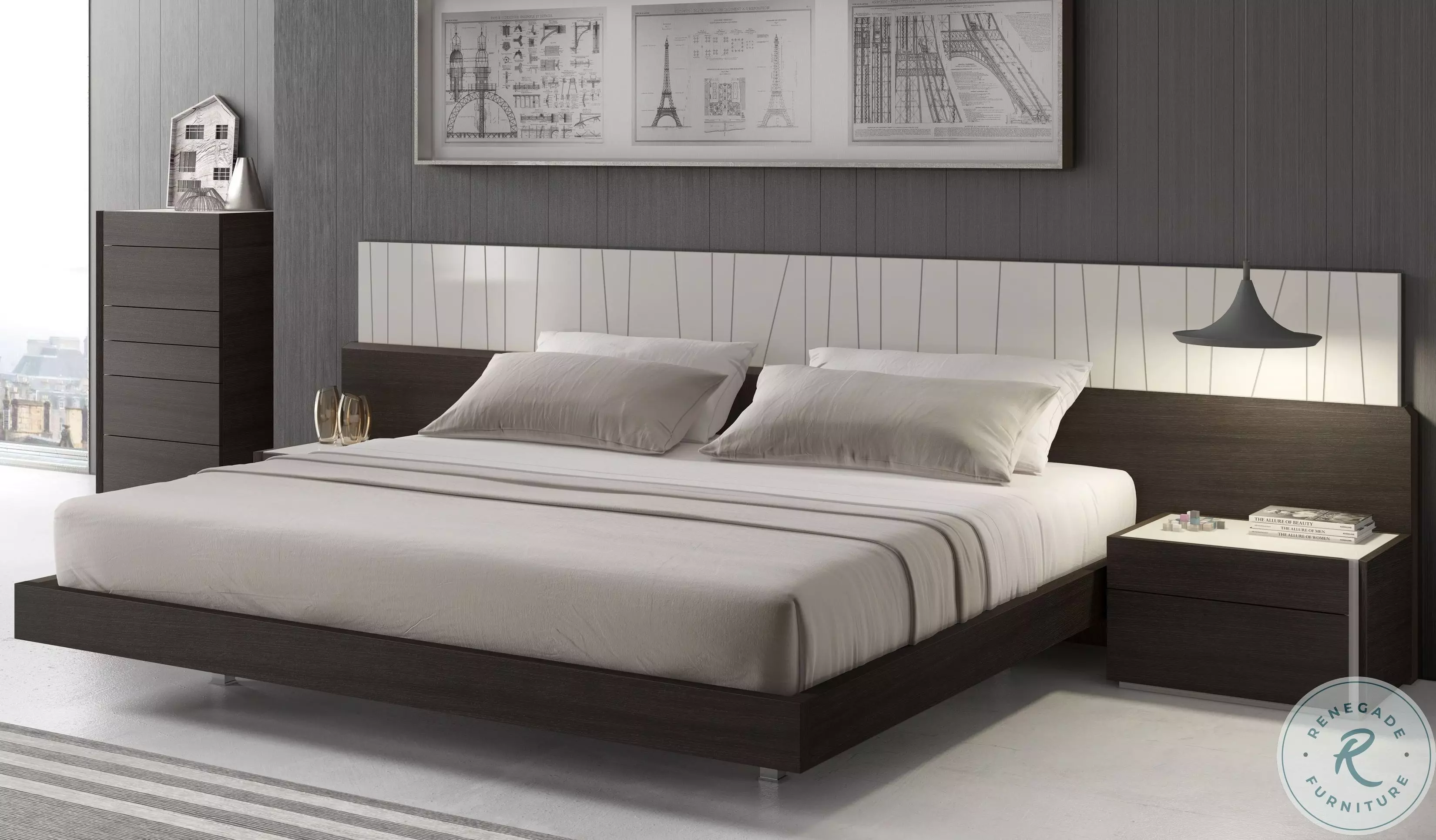 Porto Wenge King Platform Bed from J&M (17867-K) | Coleman Furniture