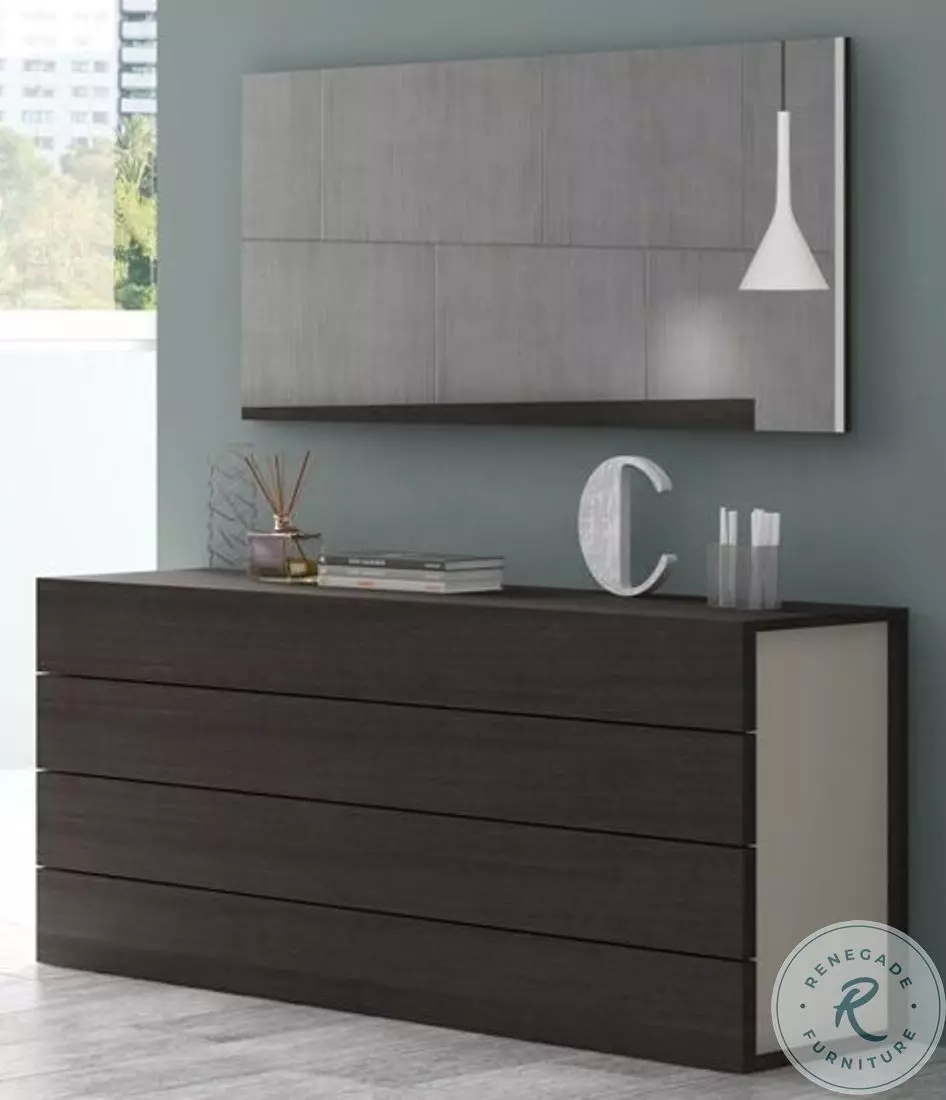 Maia Light Grey Lacquer Platform Bedroom Set from J&M