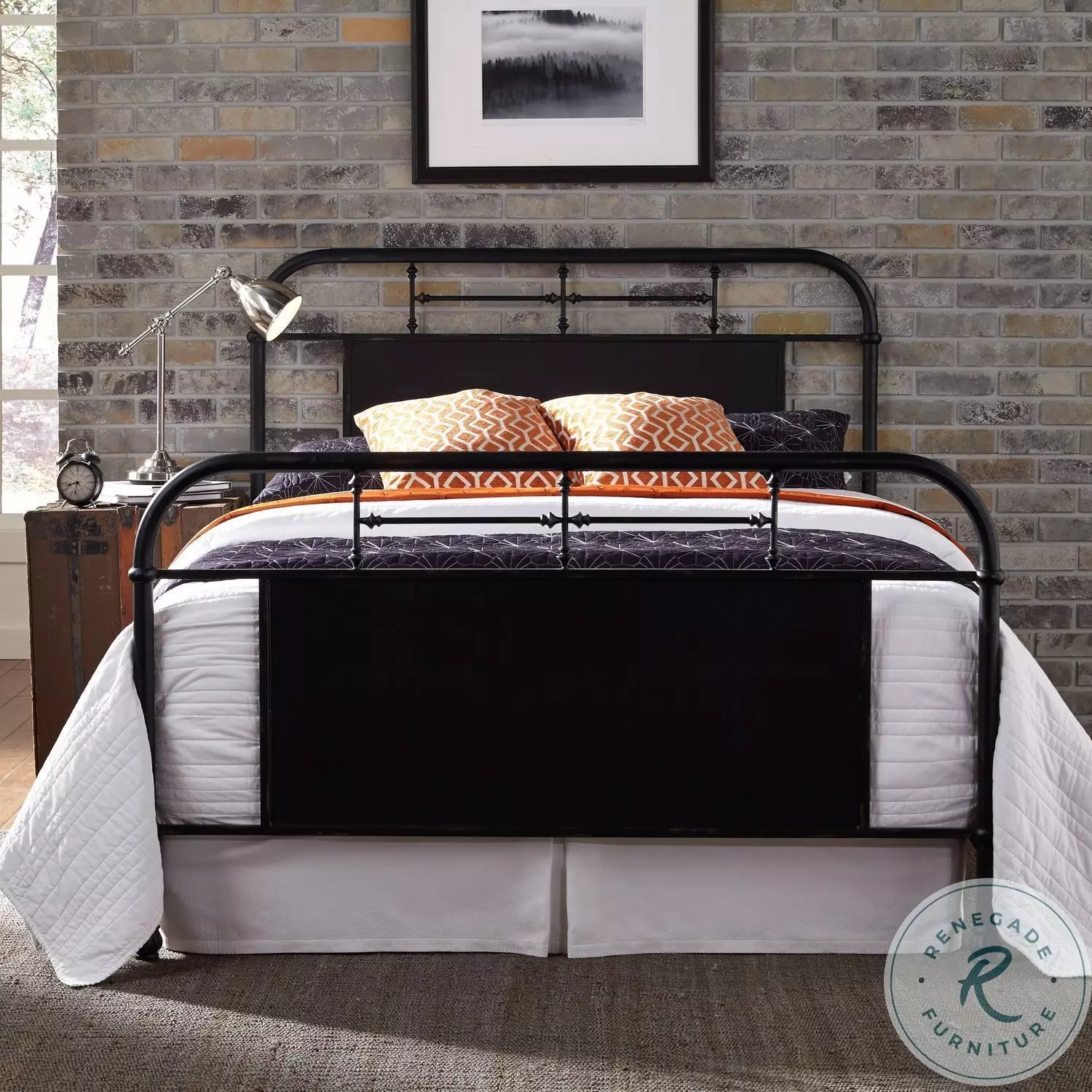 Vintage Distressed Black King Metal Bed from Liberty (179-BR15HFR-B) | Coleman Furniture