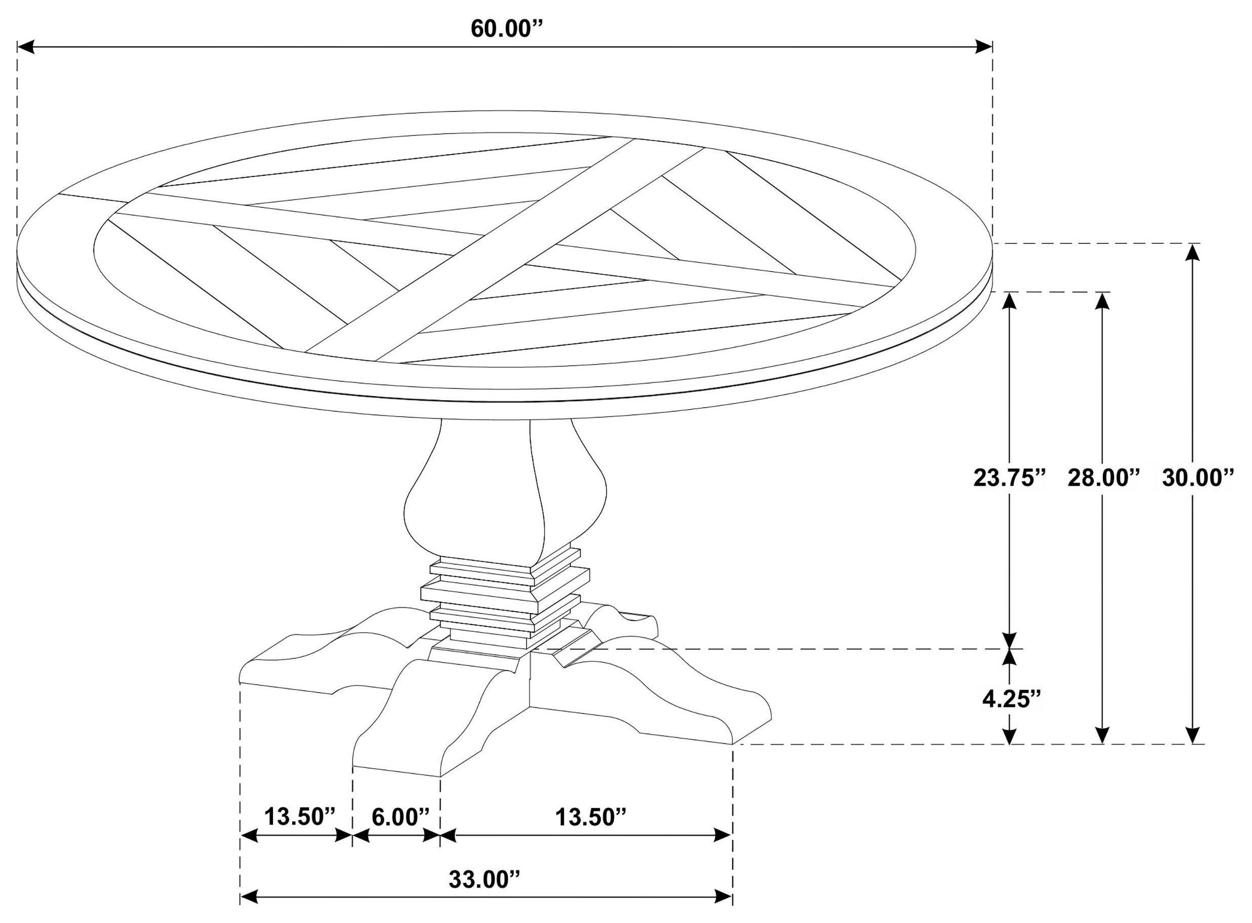 Florence Rustic Smoke Round Dining Table