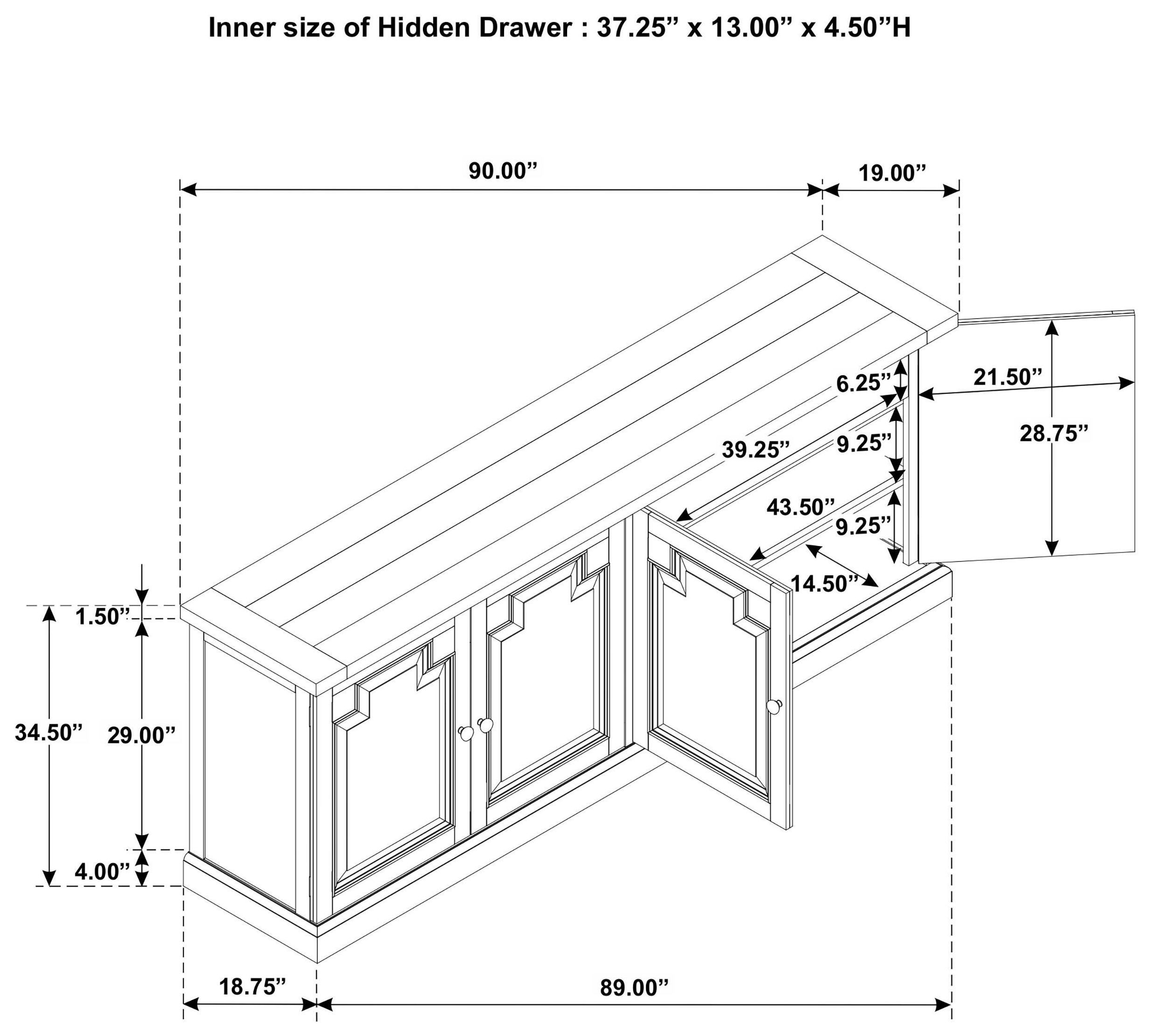 Florence Rustic Smoke Door Sideboard