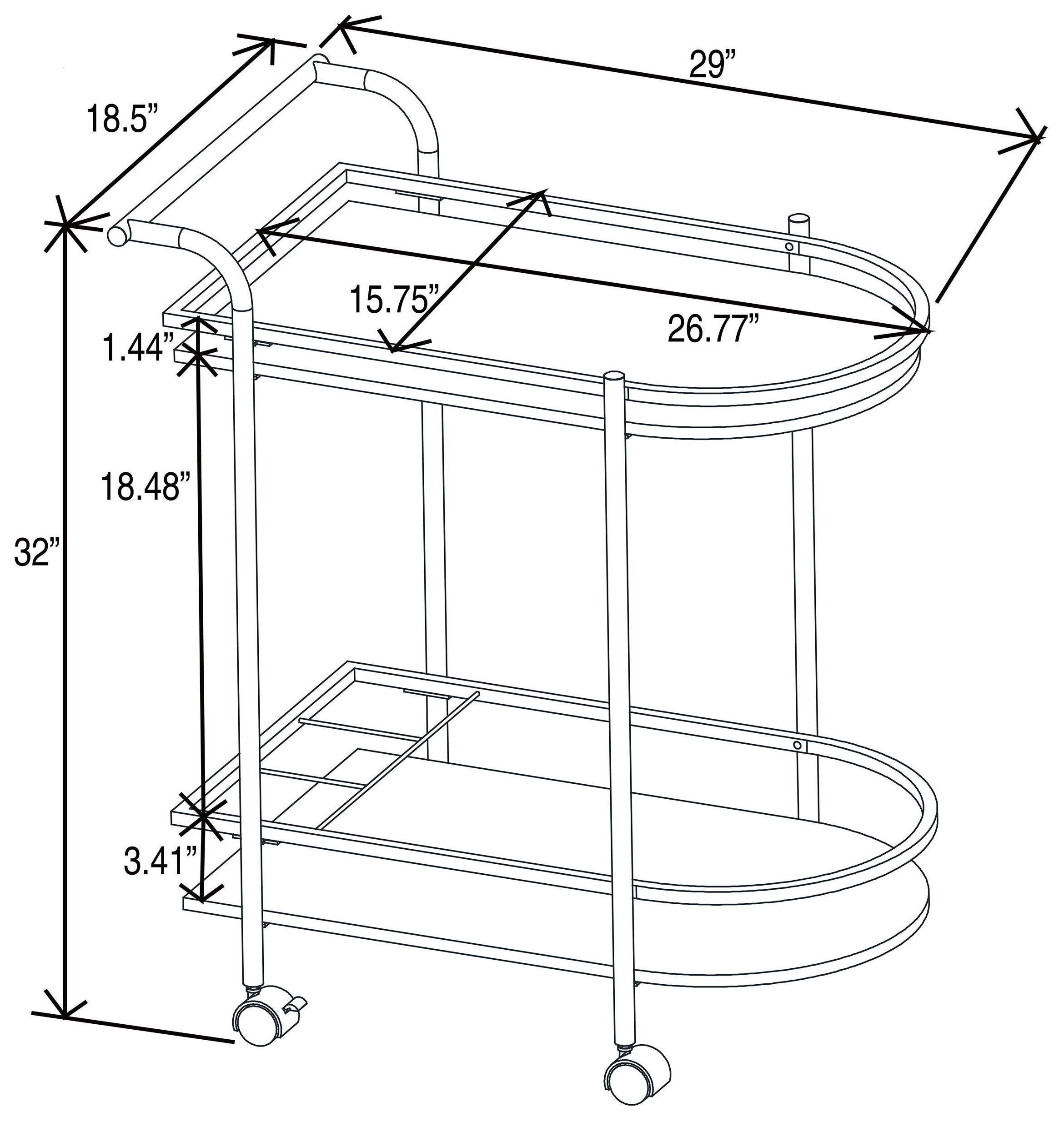 Desiree Black Rack Bar Cart