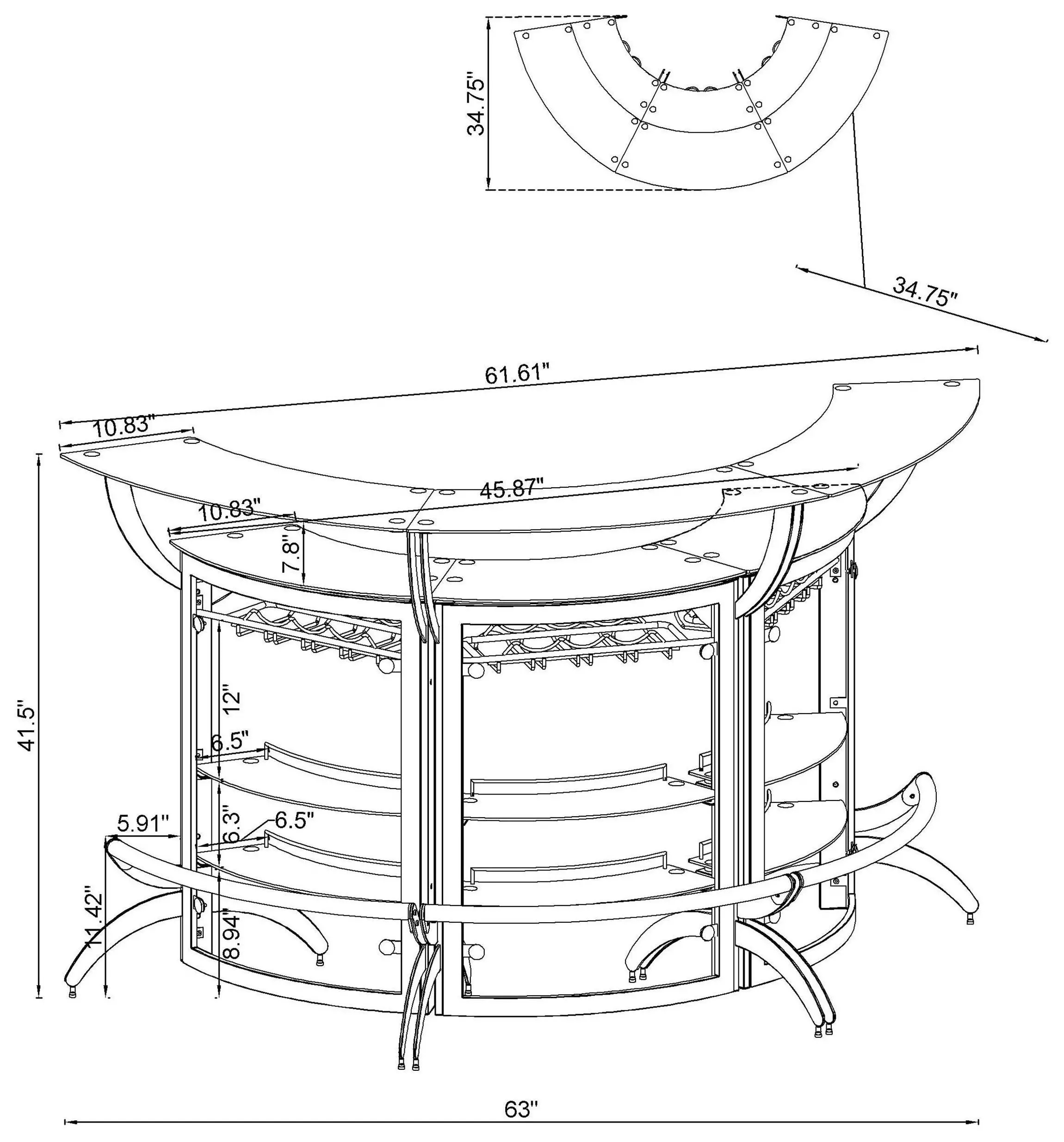 Dallas Smoked And Black Bar Unit Set