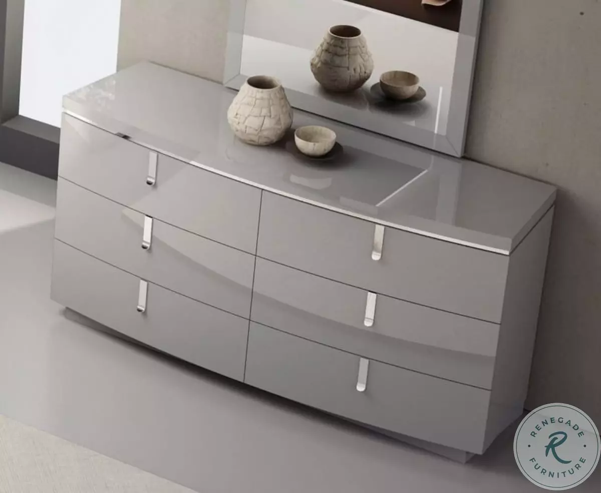 gloss grey dresser Amazon.com: AMERLIFE 50.2" H Modern 5 Drawer Dresser, Glossy Surface Chest of Drawers, Large Storage Organizer for Bedroom, Living Room, Cloakroom, Luxury, Light Grey : Home & Kitchen