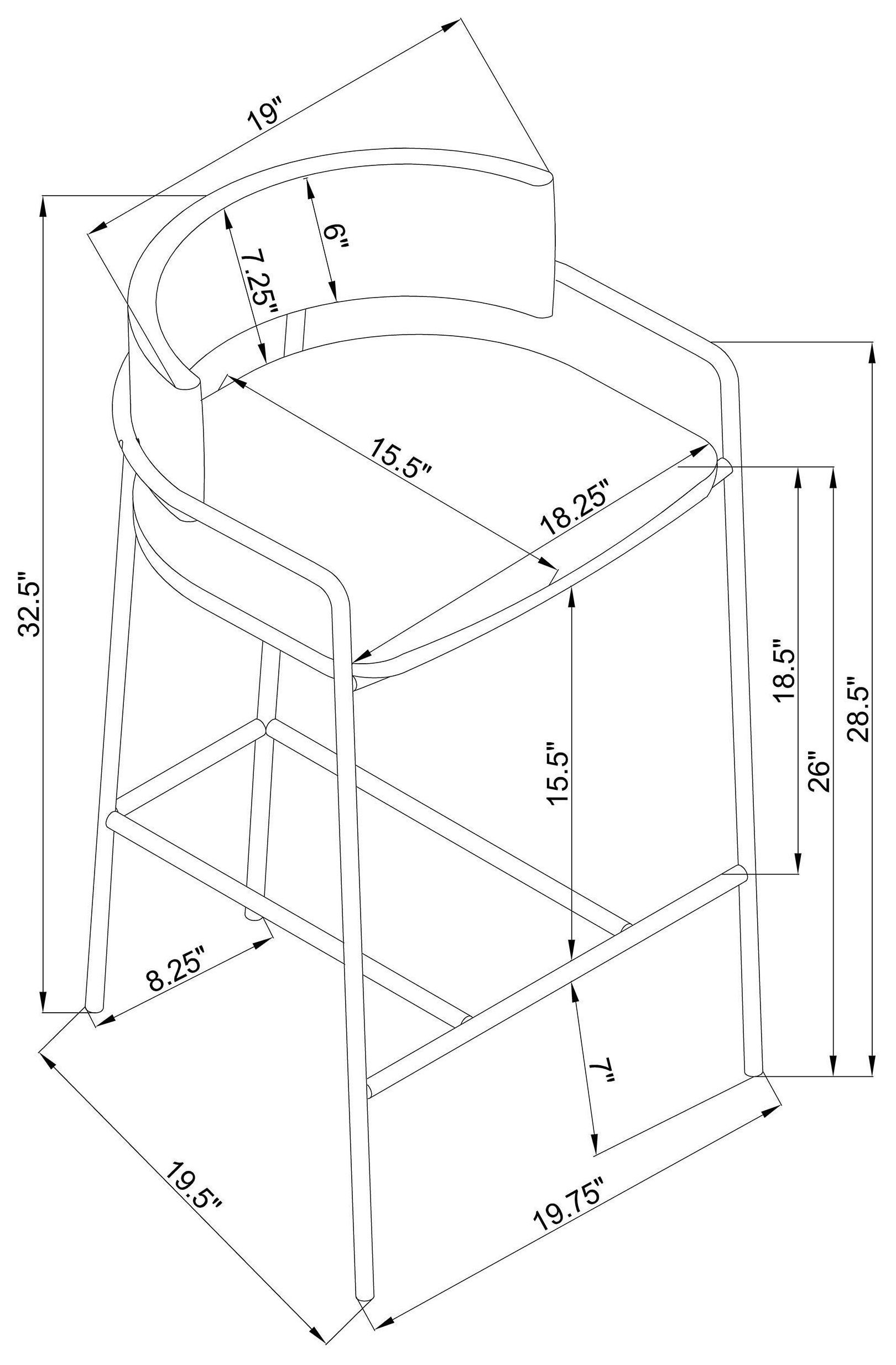 Comstock Grey And Gold Upholstered Low Back Counter Height  Stool