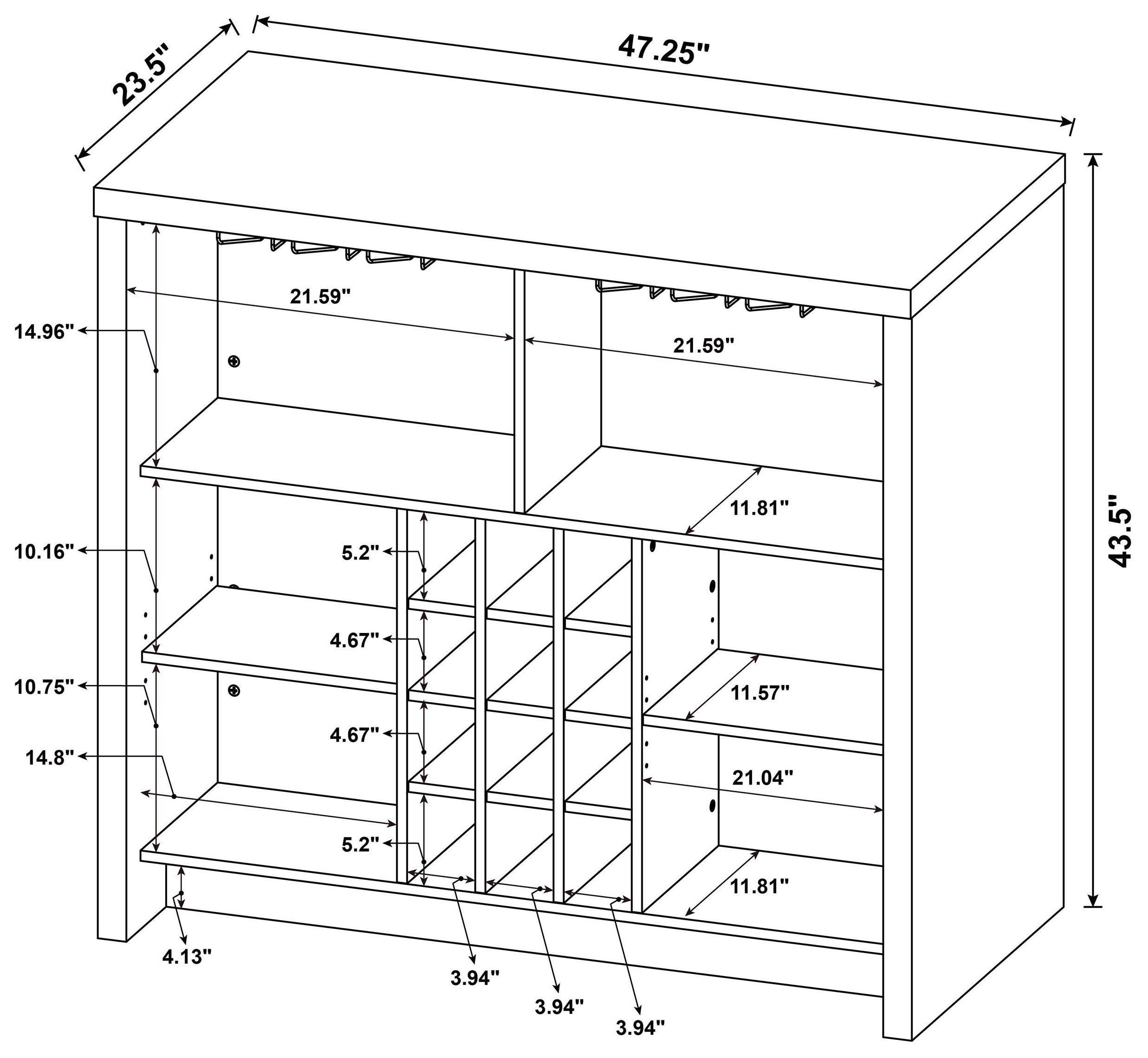 Topanga White Freestanding Home Bar