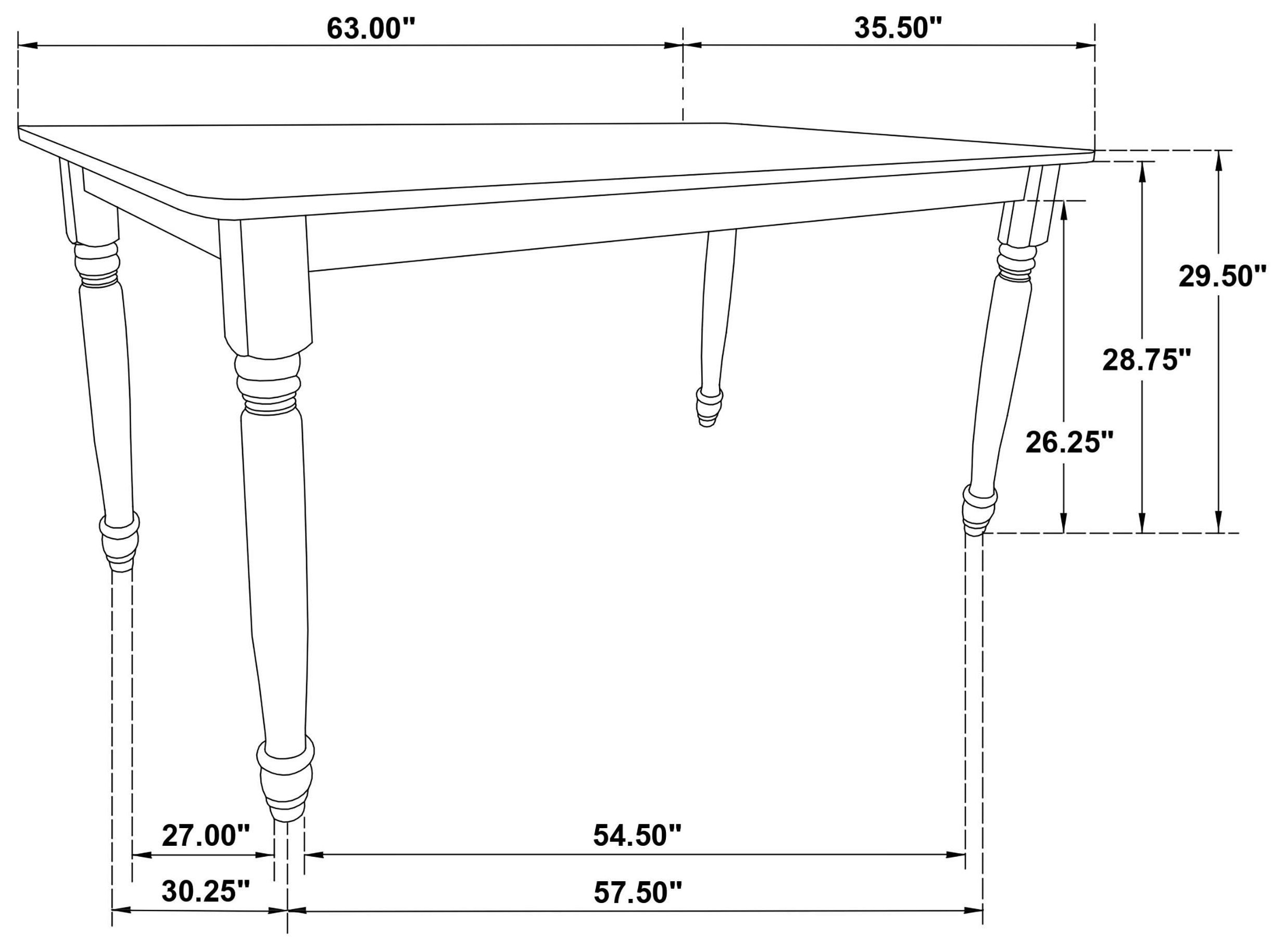Hollyoak Walnut And Black 63" Rectangular Dining Table