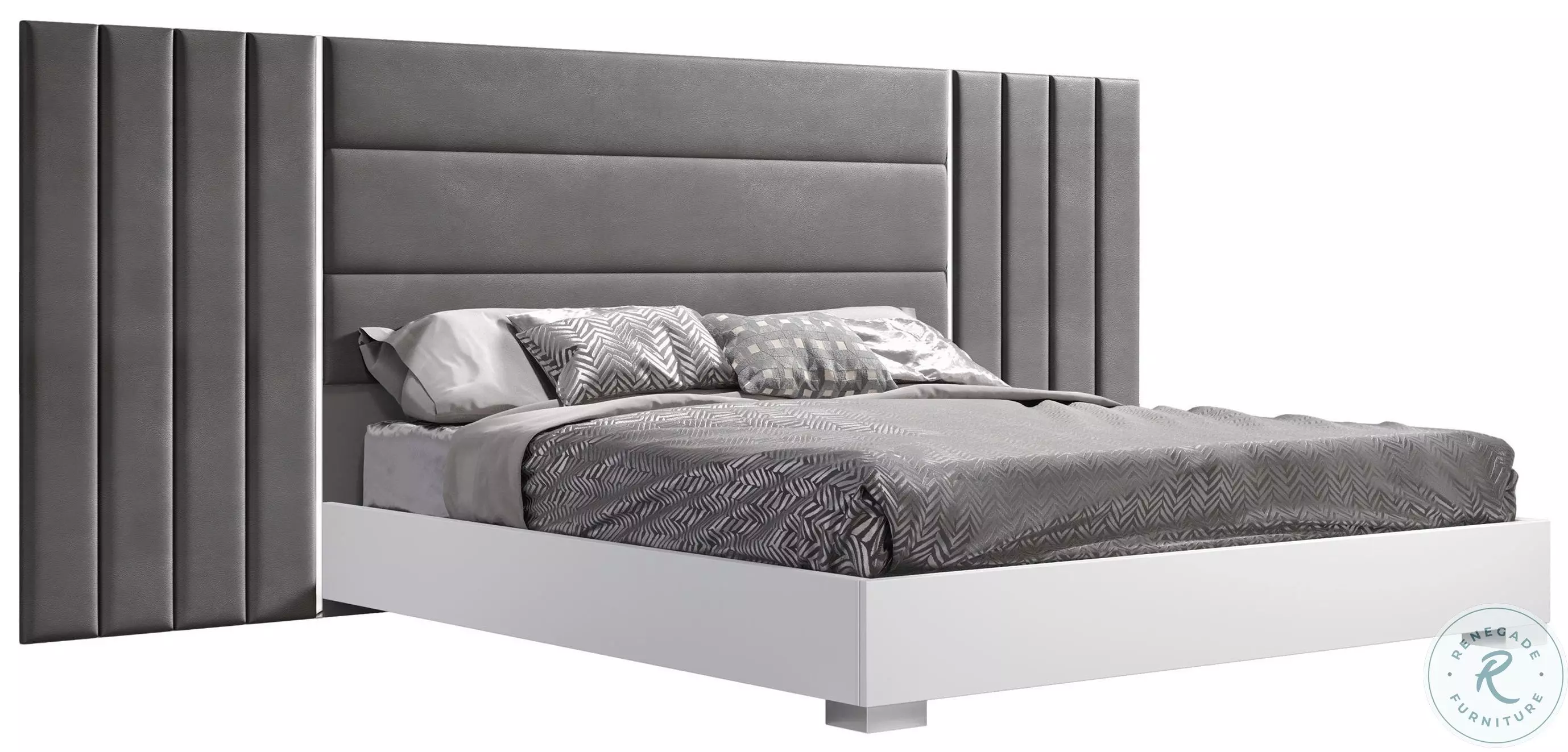 Nina White Lacquer King Platform Bed From JNM | Coleman