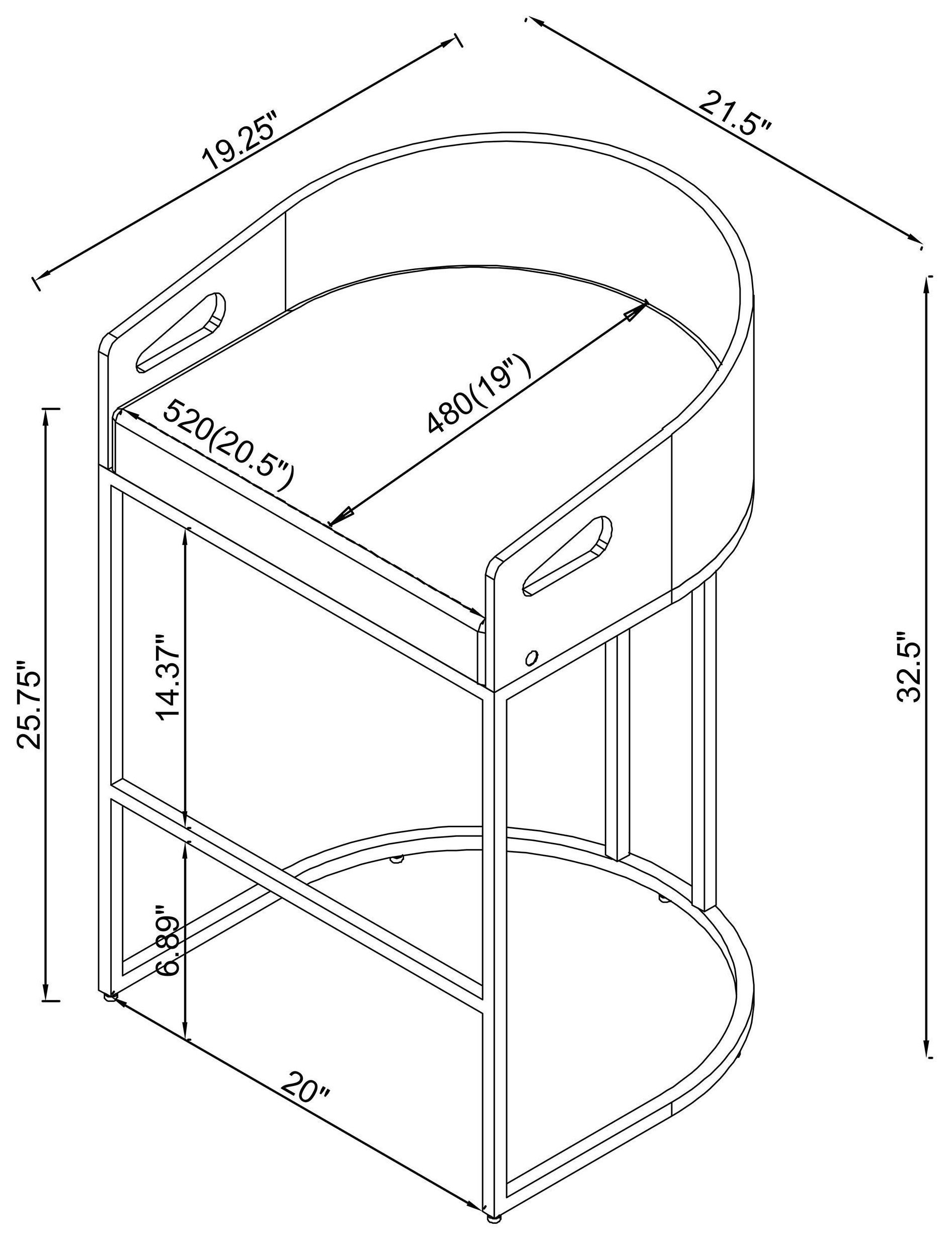 Thermosolis Grey And Chrome Acrylic Back Counter Height Stool Set of 2