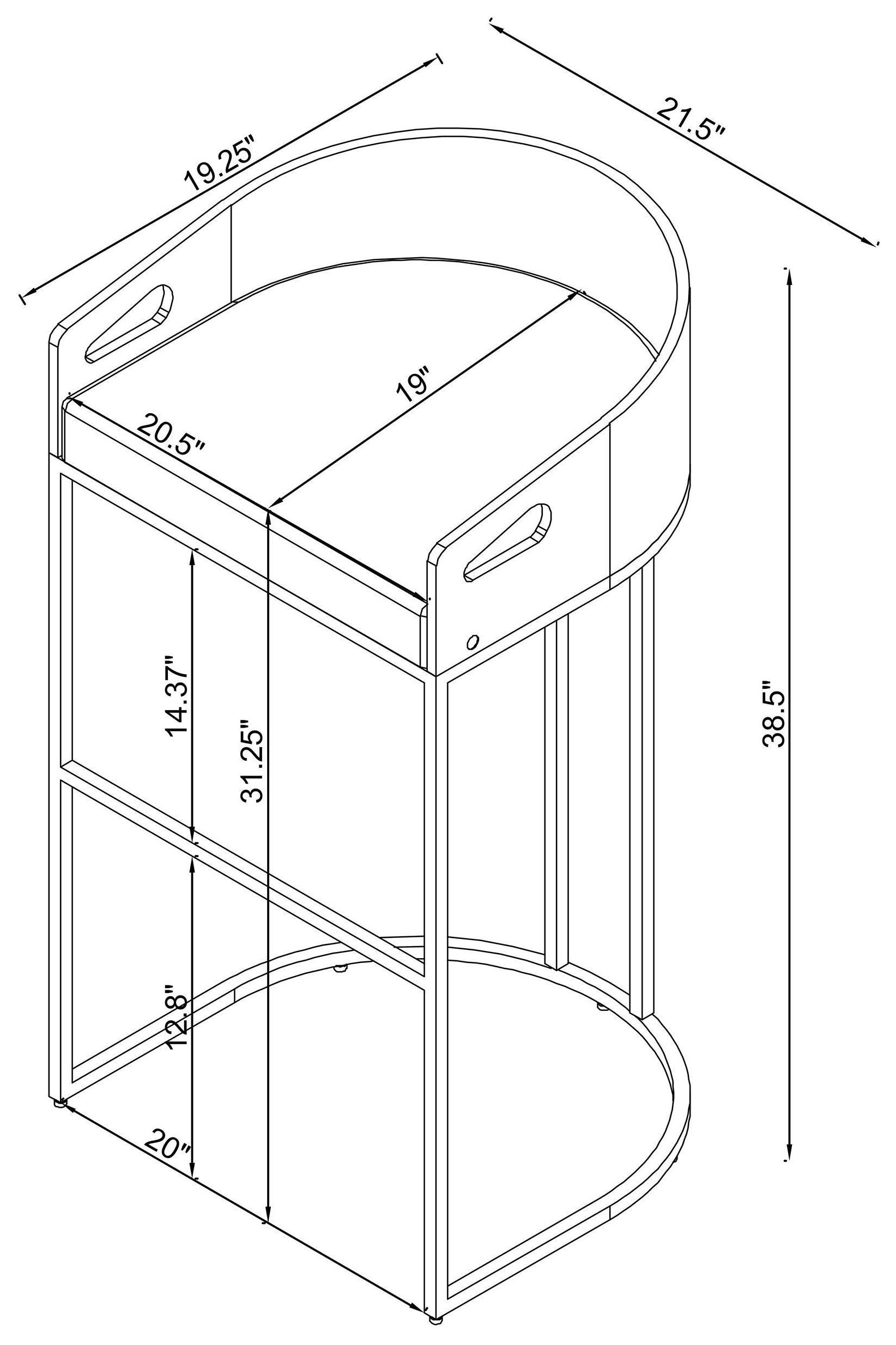 Thermosolis Grey And Chrome Acrylic Back Bar Stool Set of 2