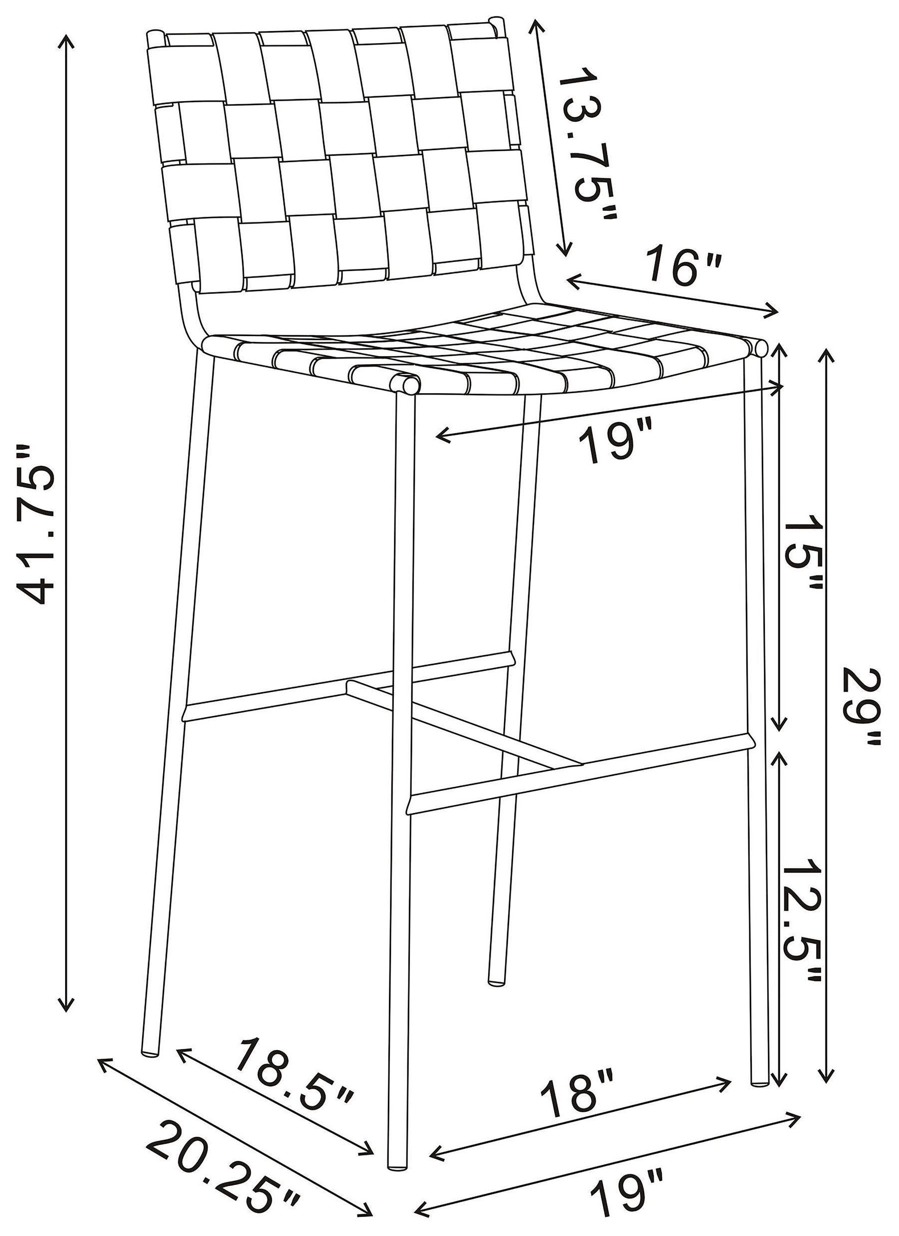 Adelaide Brown And Chrome Upholstered Open Back Bar Stool