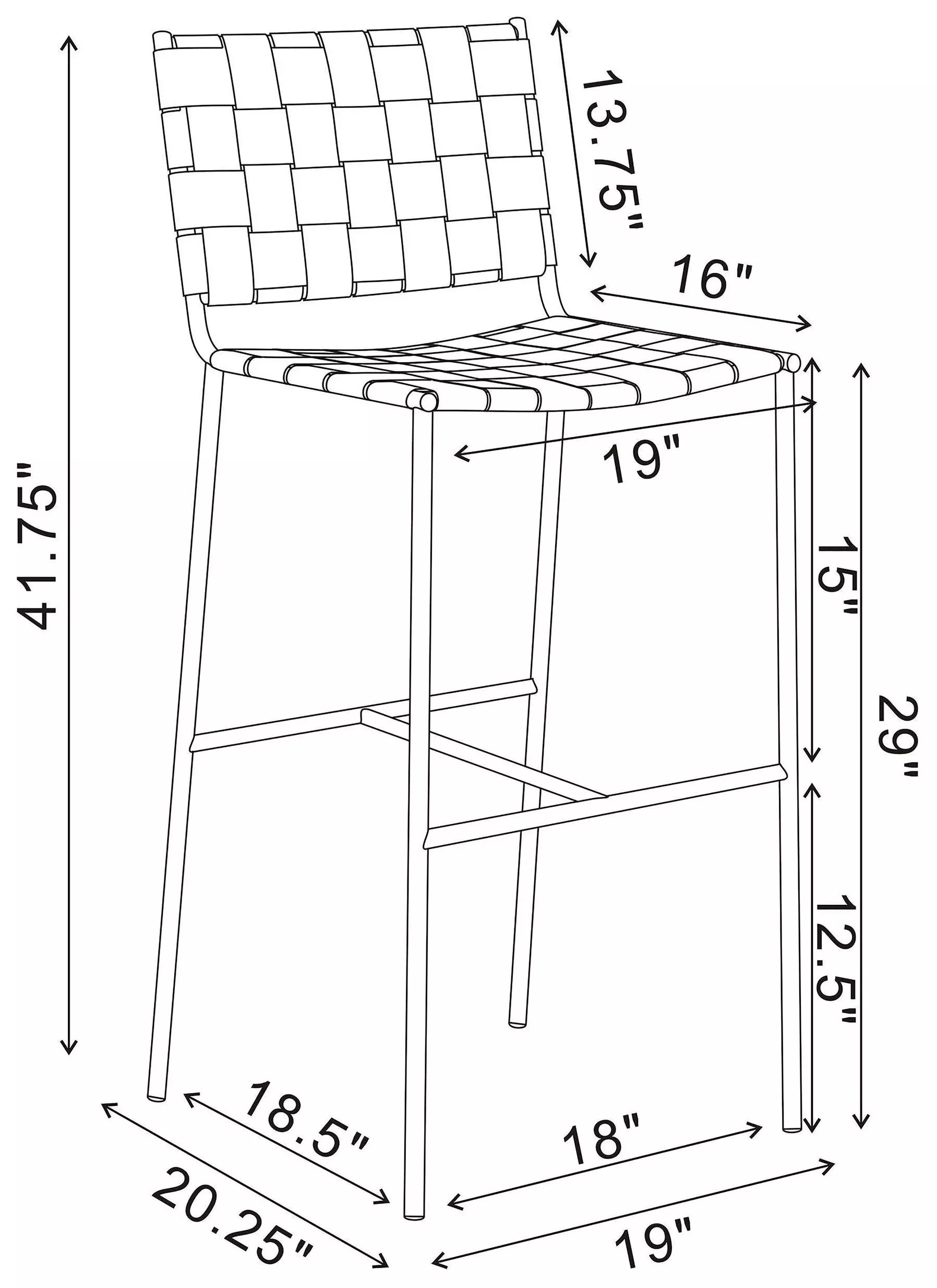 Adelaide Brown And Chrome Upholstered Open Back Bar Stool