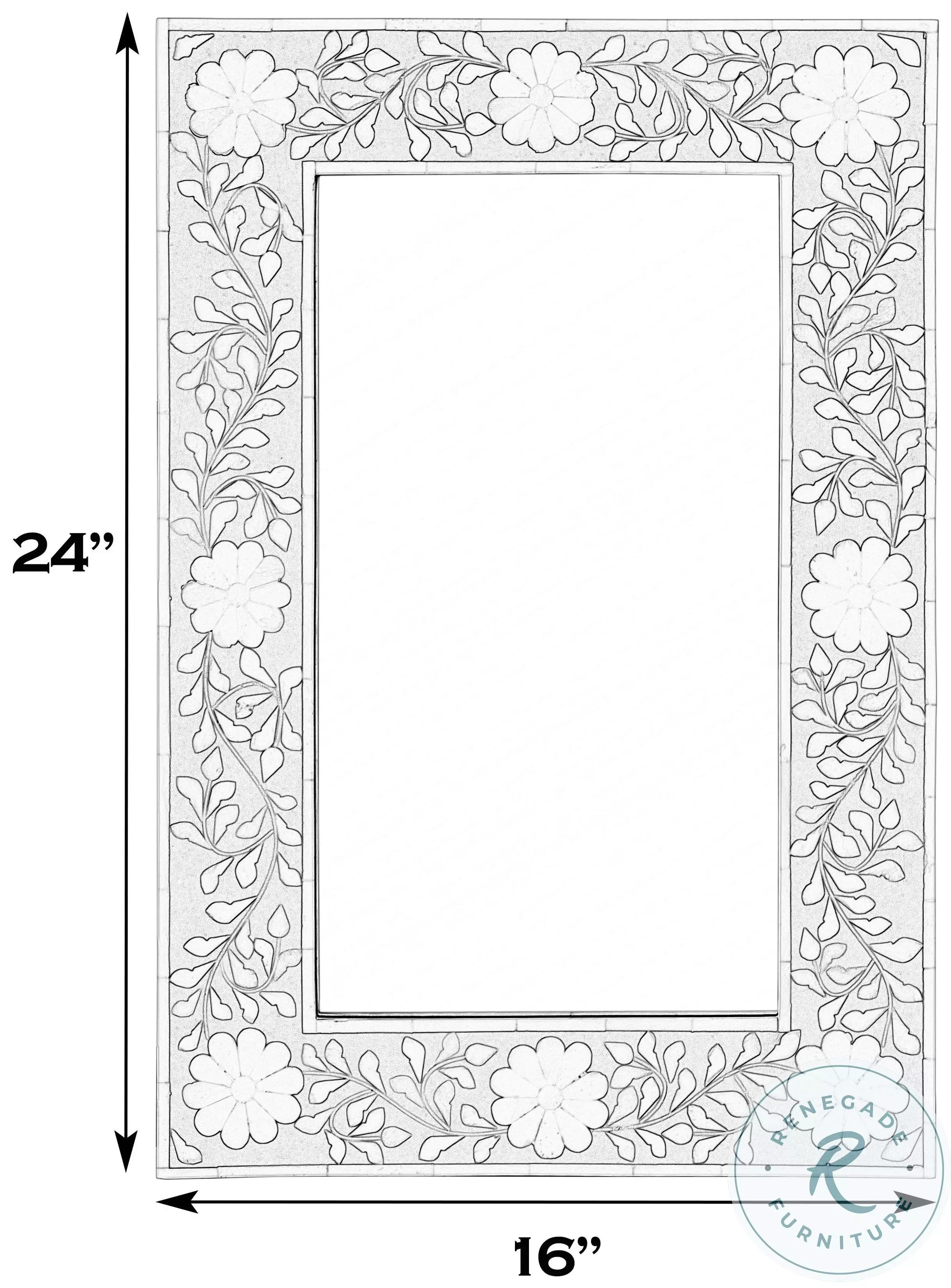 Vivienne Beige And Rose Pink Bone Wall Mirror