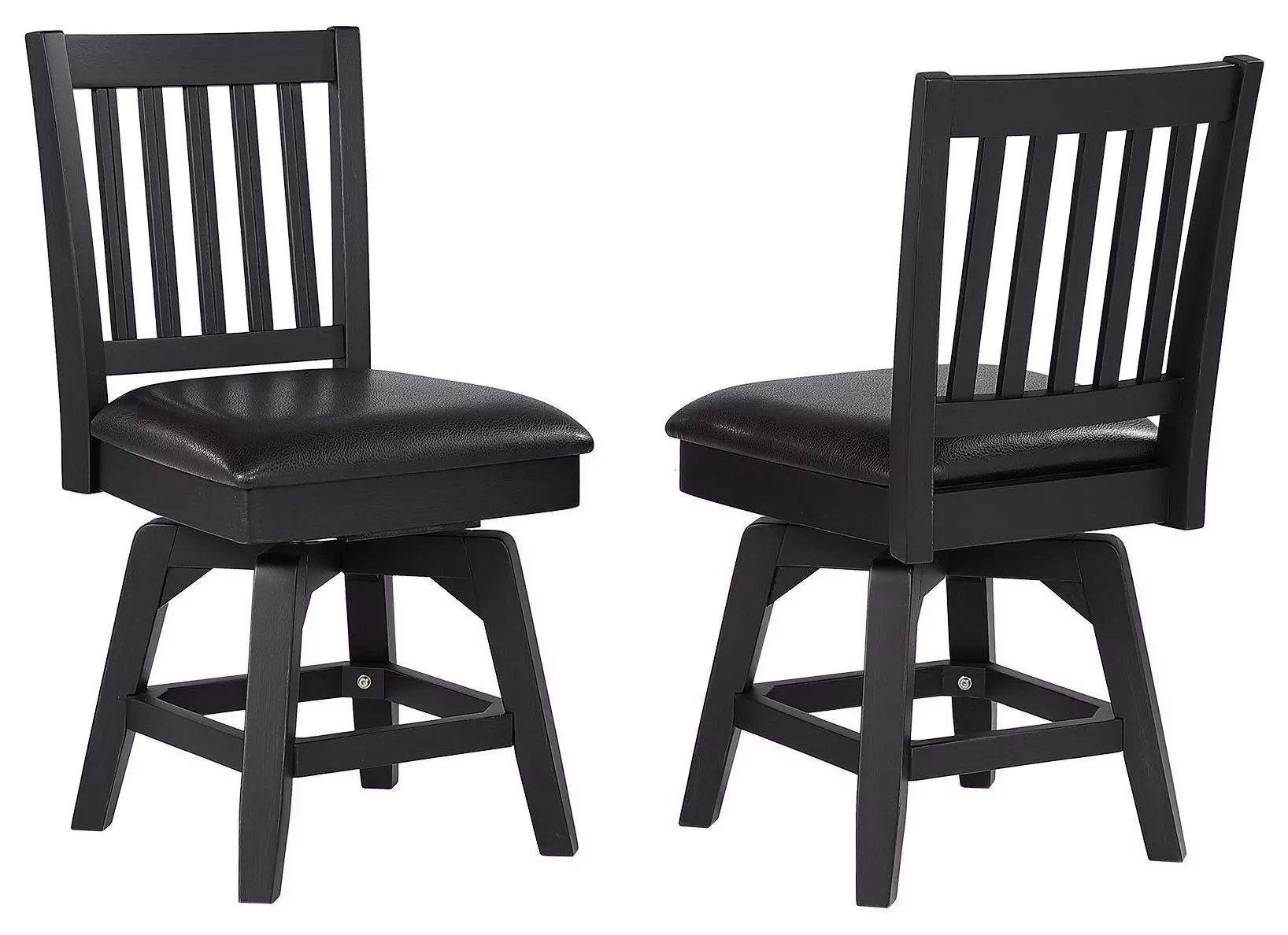 Ashford Black Swivel Upholstered Game Chair Set of 2 from ECI