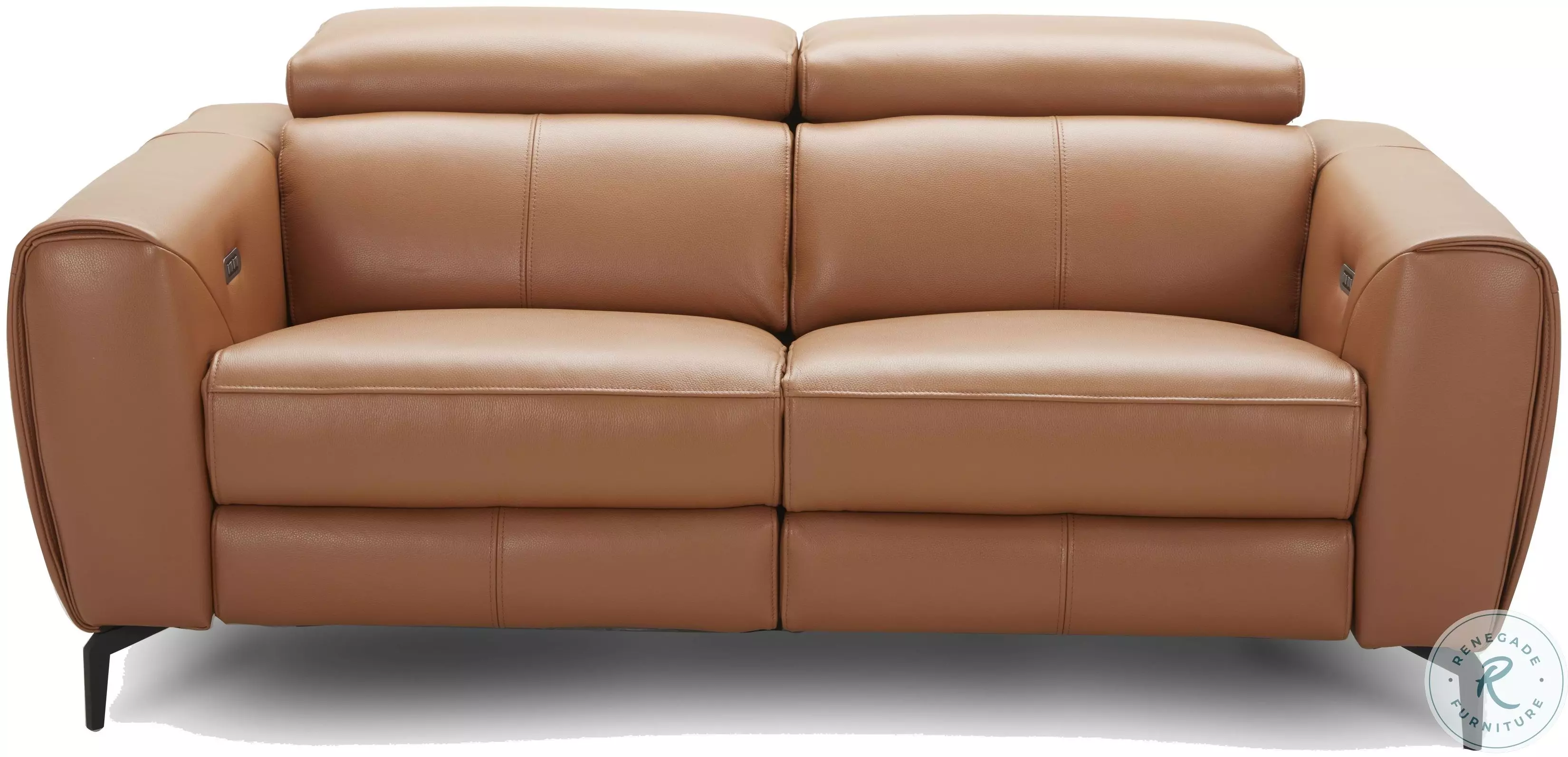 Lorenzo Caramel Italian Leather Power Reclining Loveseat from JNM