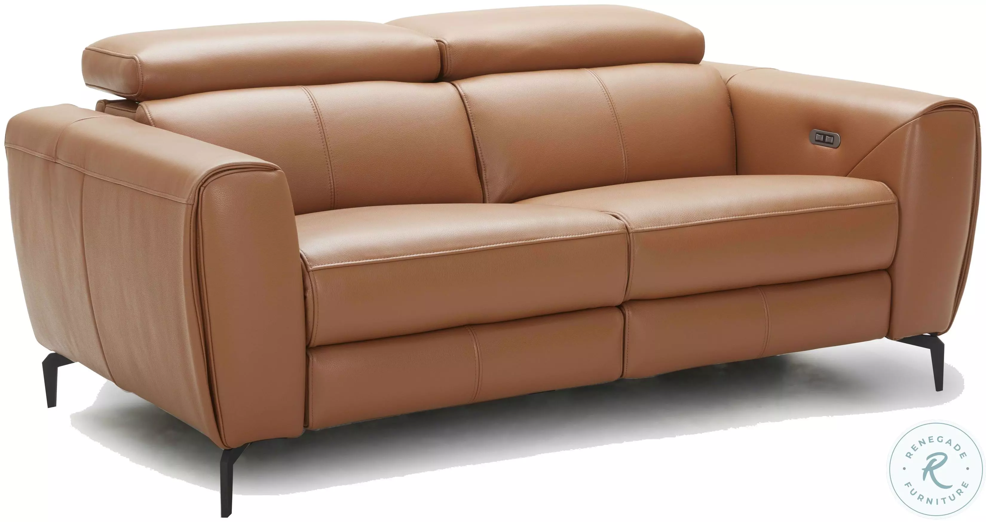Lorenzo Caramel Italian Leather Power Reclining Loveseat from JNM