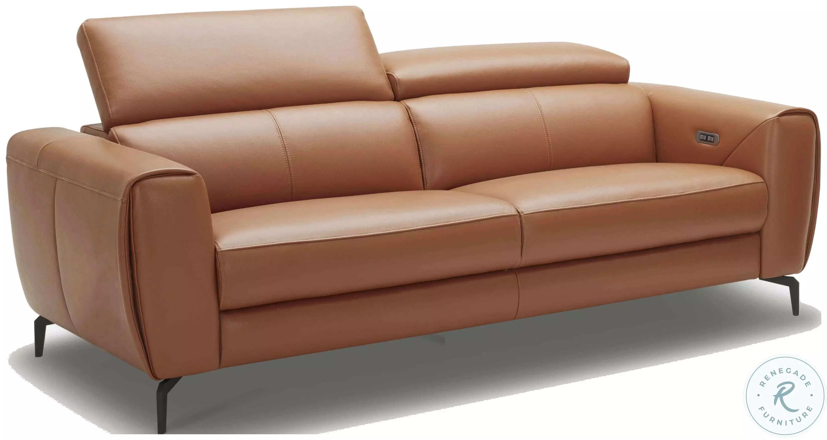 Lorenzo Caramel Italian Leather Power Reclining Sofa from JNM