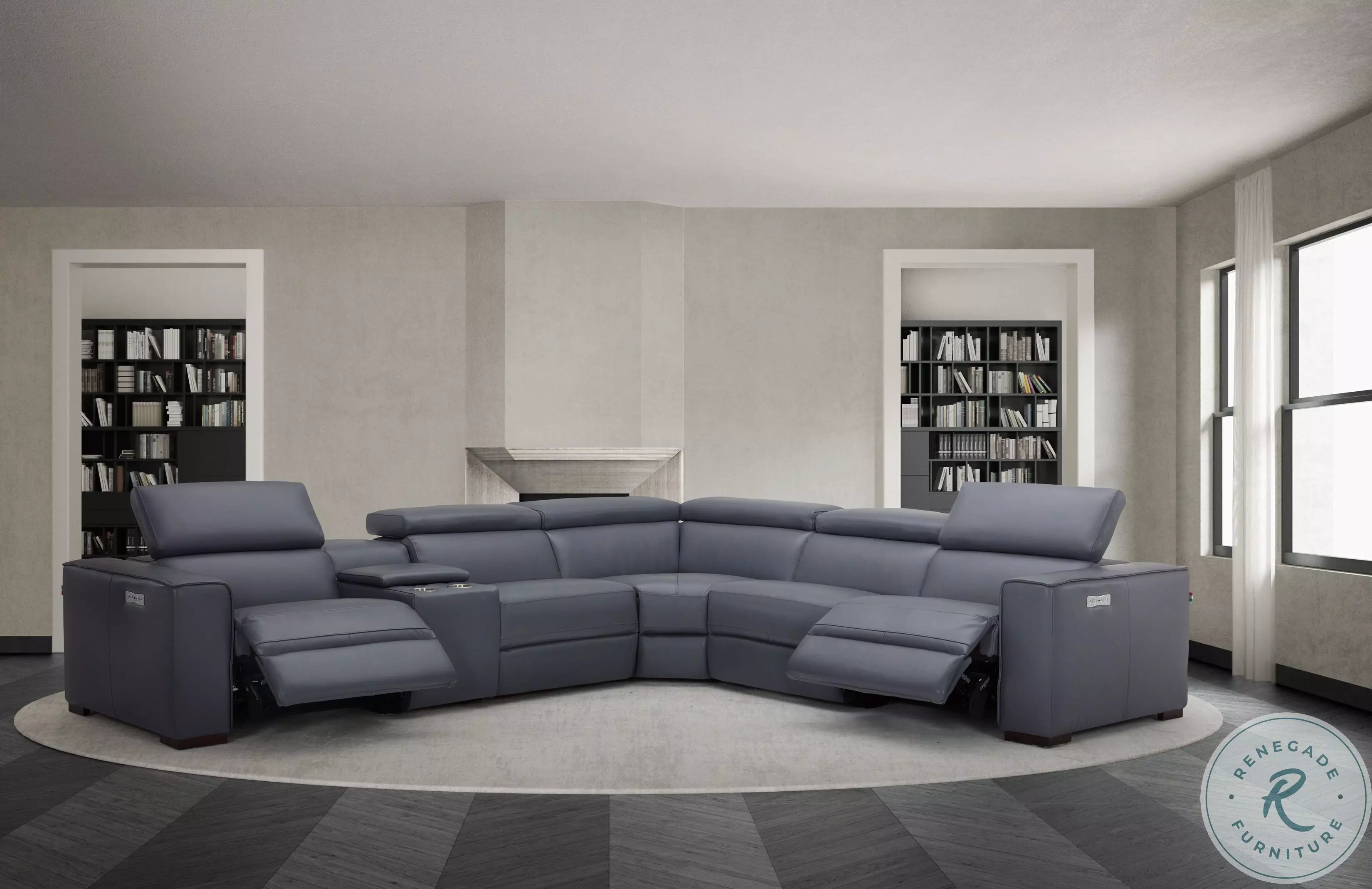 Picasso Blue Grey Power Reclining Sectional From JNM | Coleman