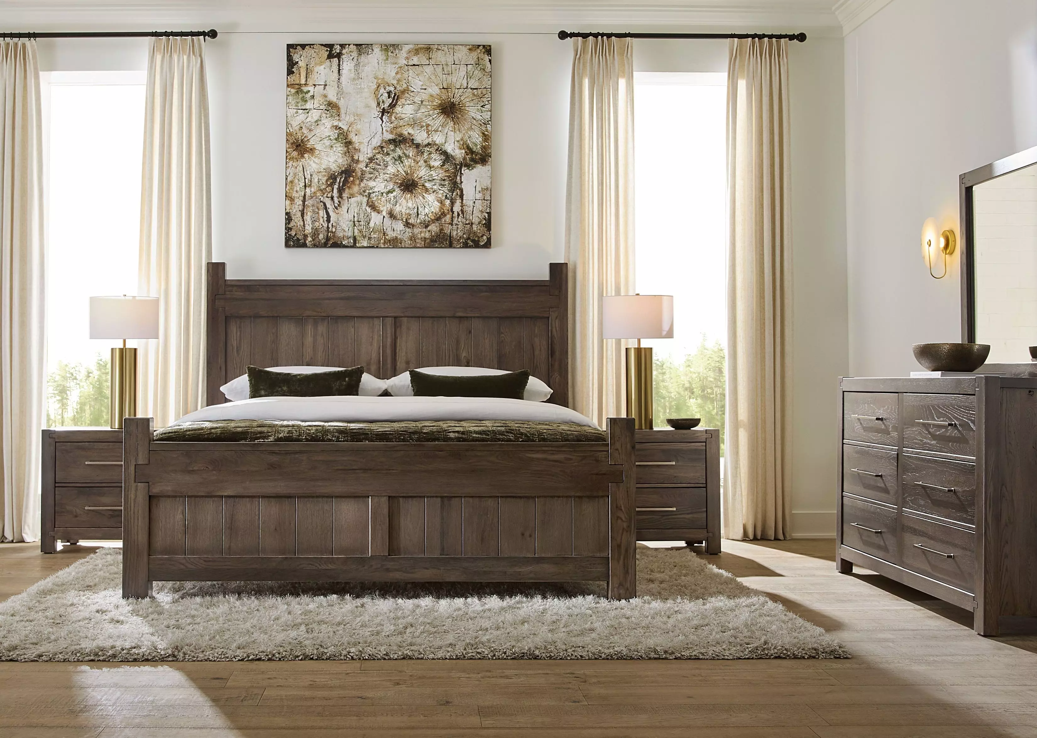Joinery Espresso Oak Poster Bedroom Set From Vaughan Bassett