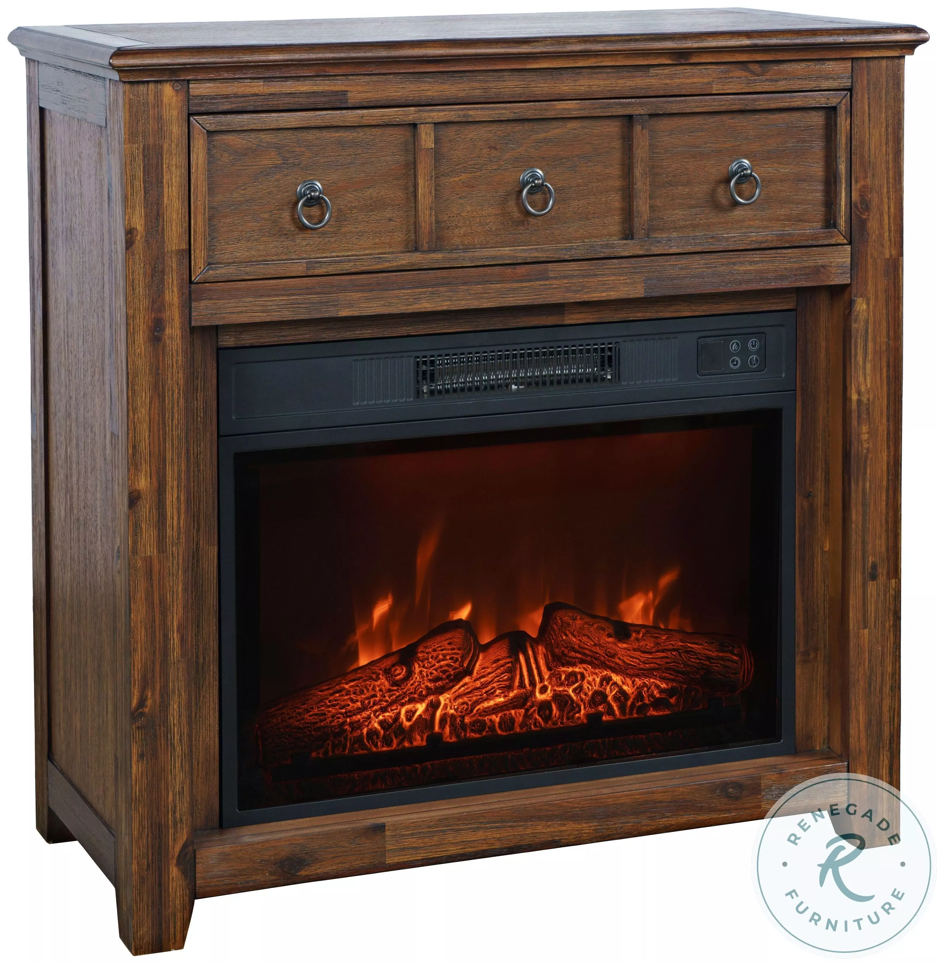 ホームランストーブ TV Stand for TVs up to 55″ with Electric Fireplace and Glass Doors