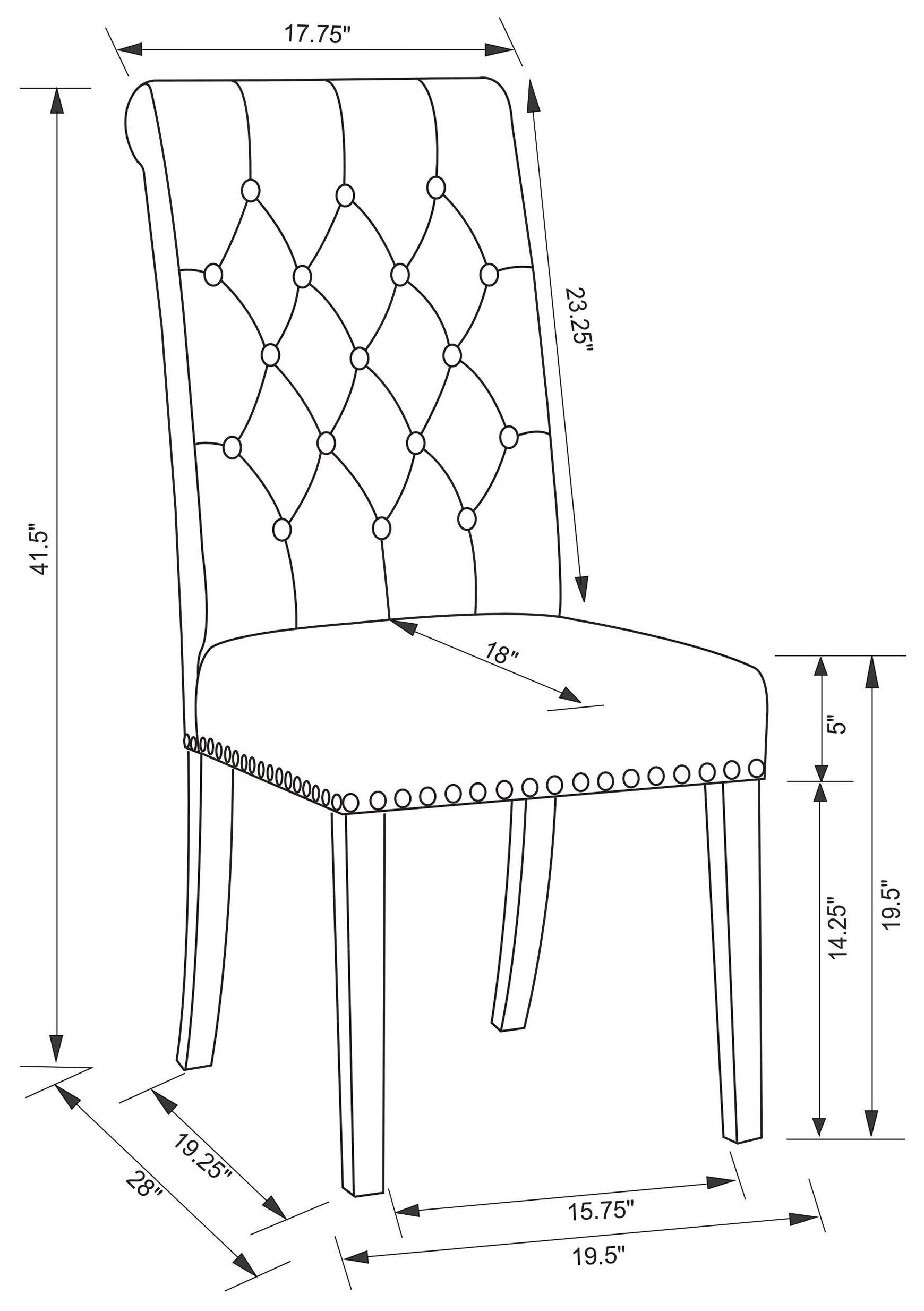 Mapleton Beige Tufted Back Upholstered Side Chair Set of 2