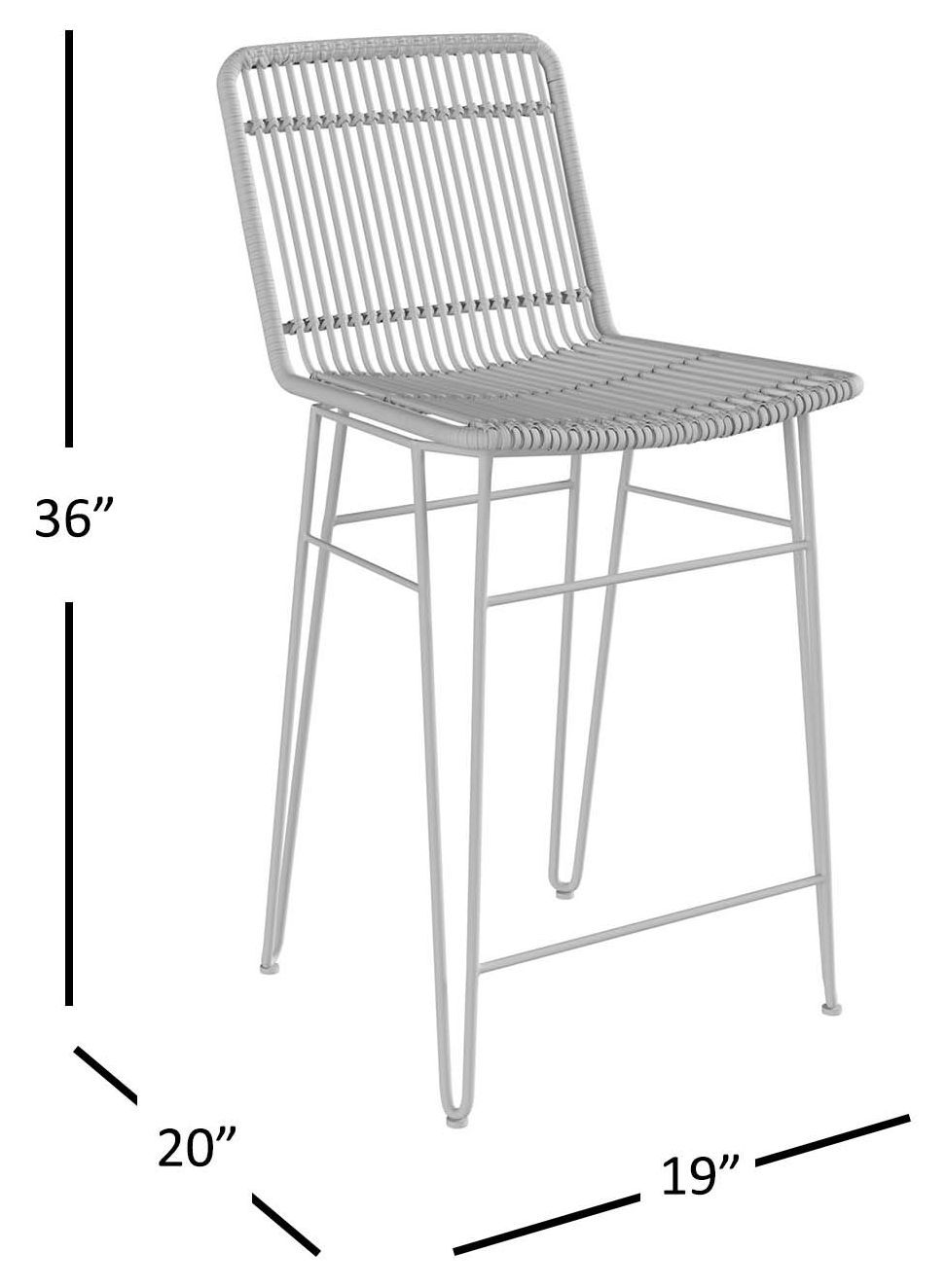 Weaver Rattan Brown Counter Height Stool Set of 2