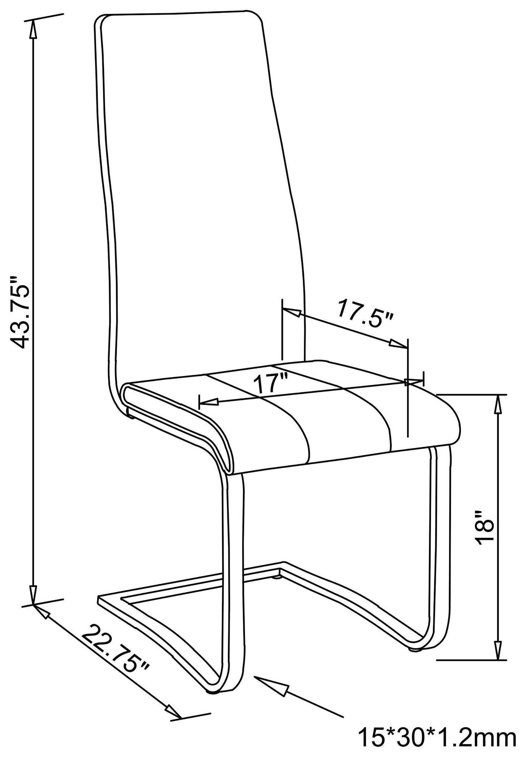 Chantar White 43" Dining Chair Set Of 4