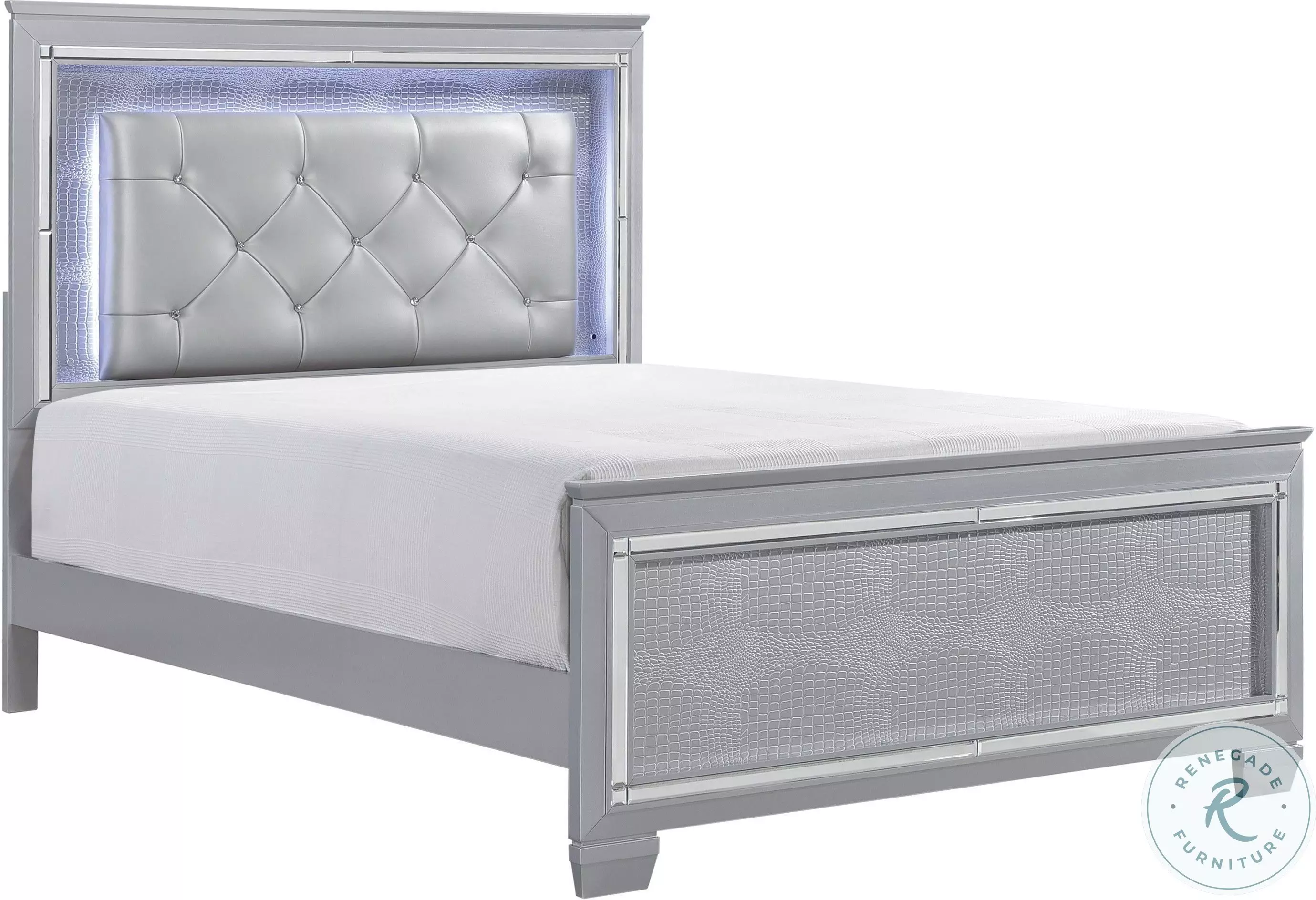 Allura Silver Full Panel Bed from Homelegance | Coleman Furniture