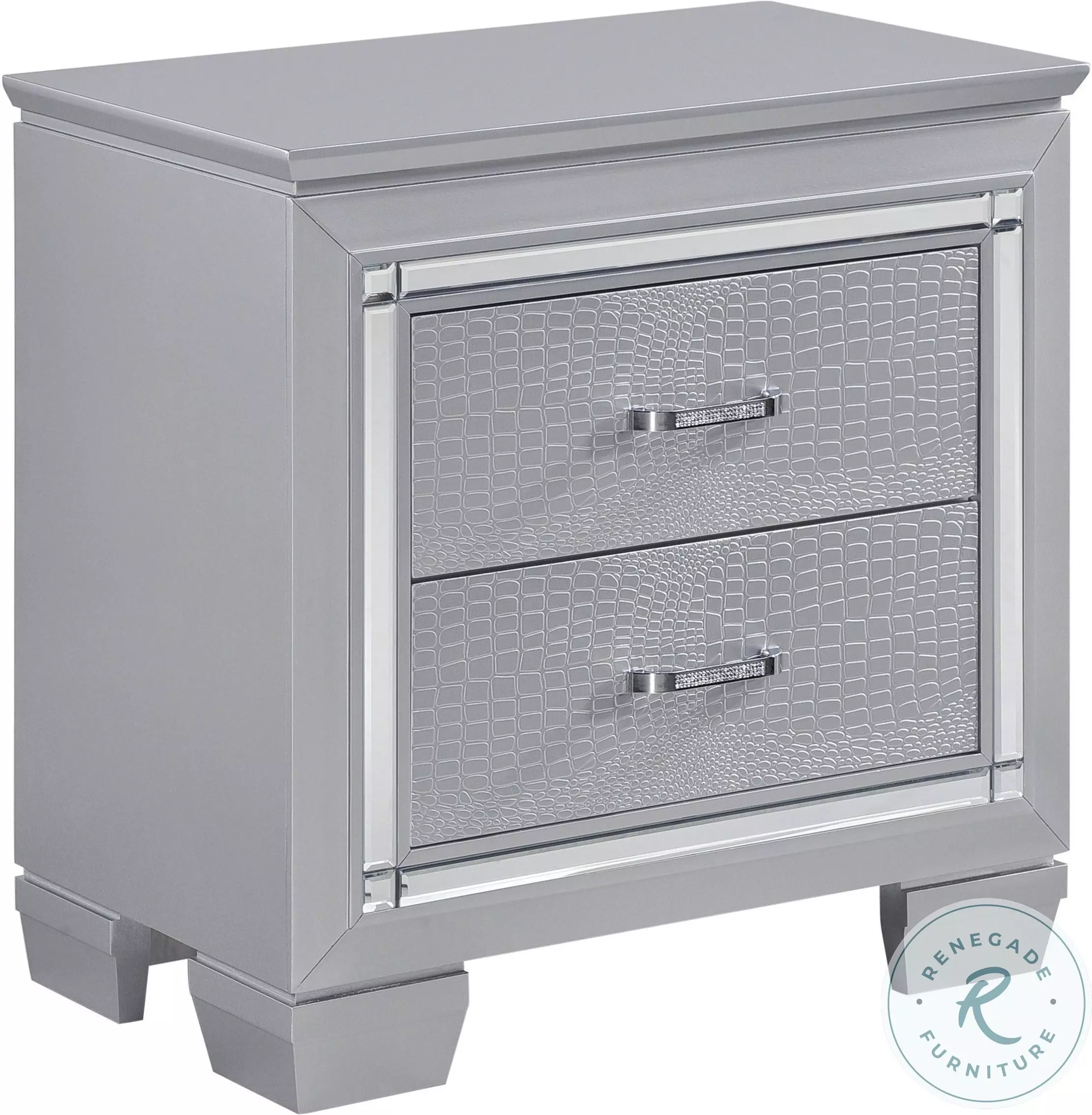 Allura Silver Nightstand from Homelegance | Coleman Furniture
