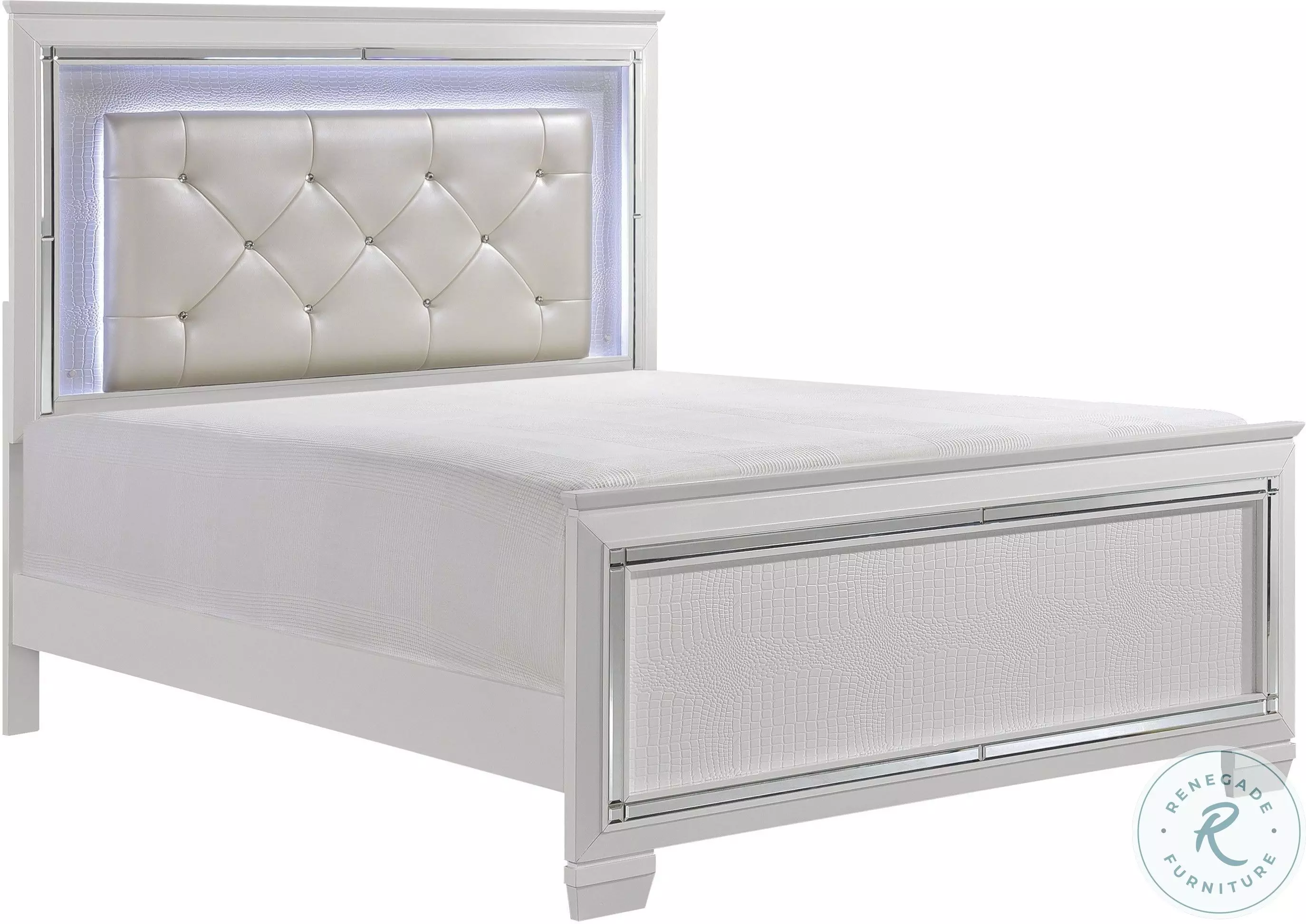 Allura White Full Panel Bed from Homelegance | Coleman Furniture