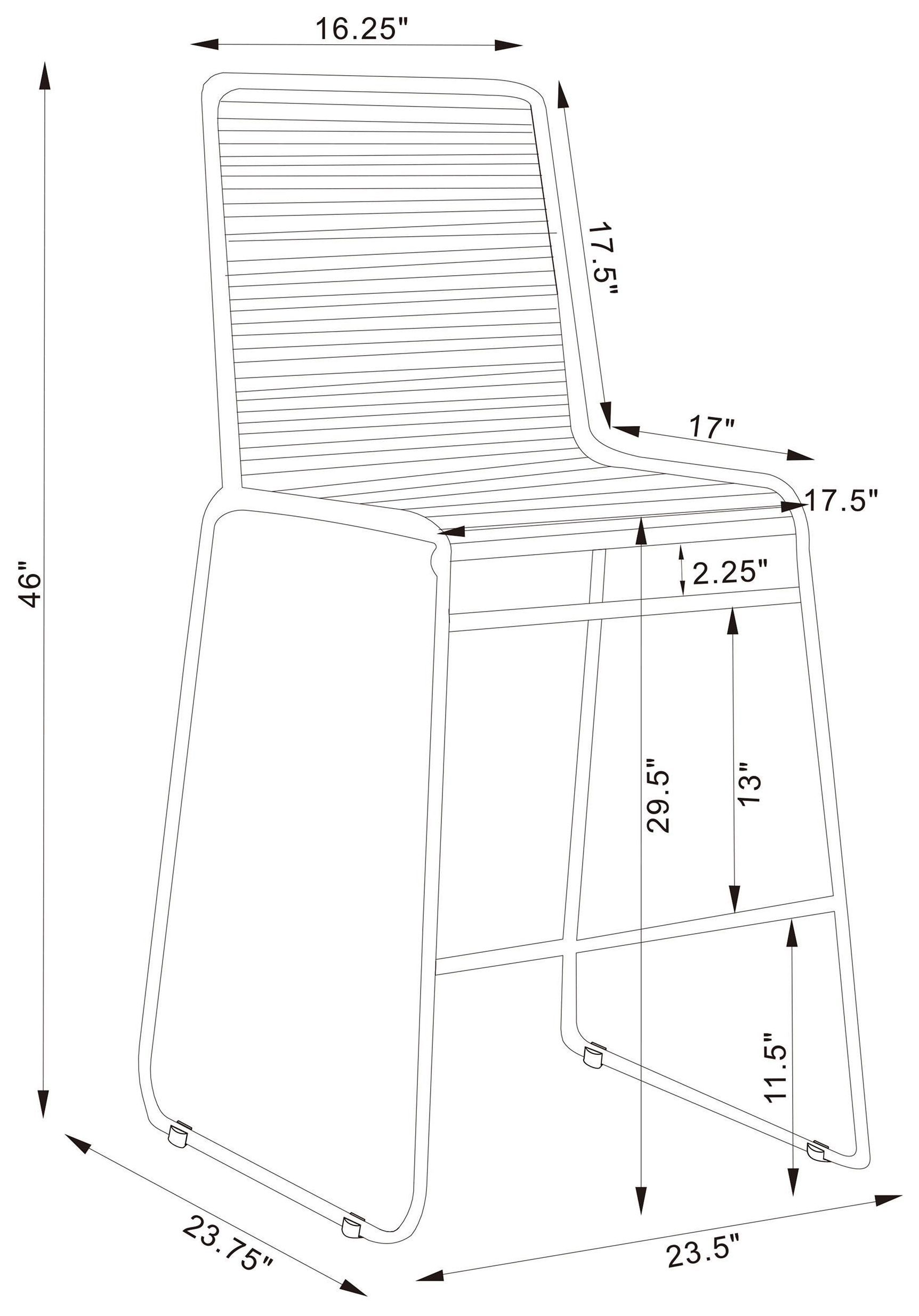 Kai Charcoal And Gunmetal Upholstered Bar Stool Set of 2