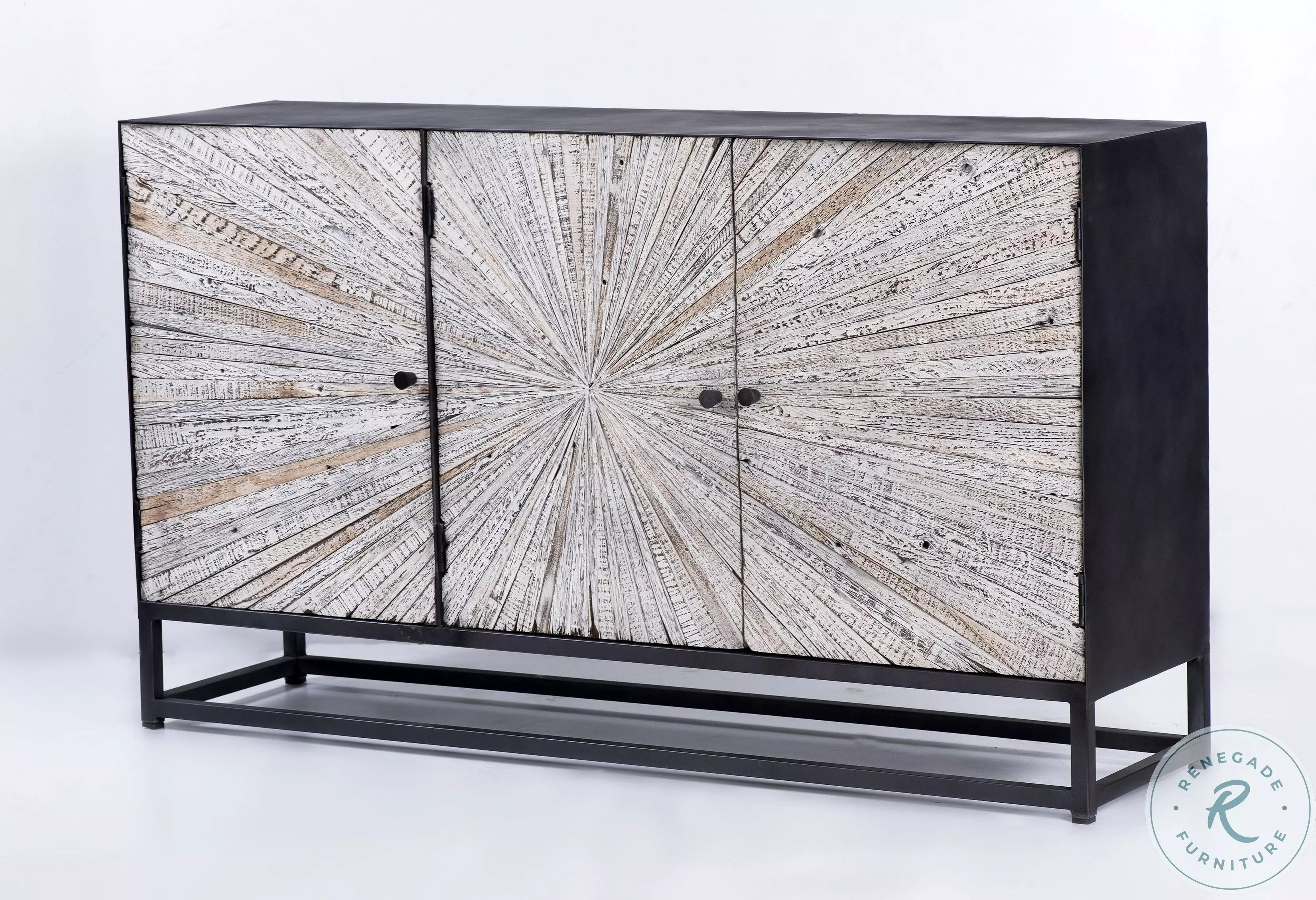 Astral Plains Grey Wash 3 Door Accent Cabinet From Jofran