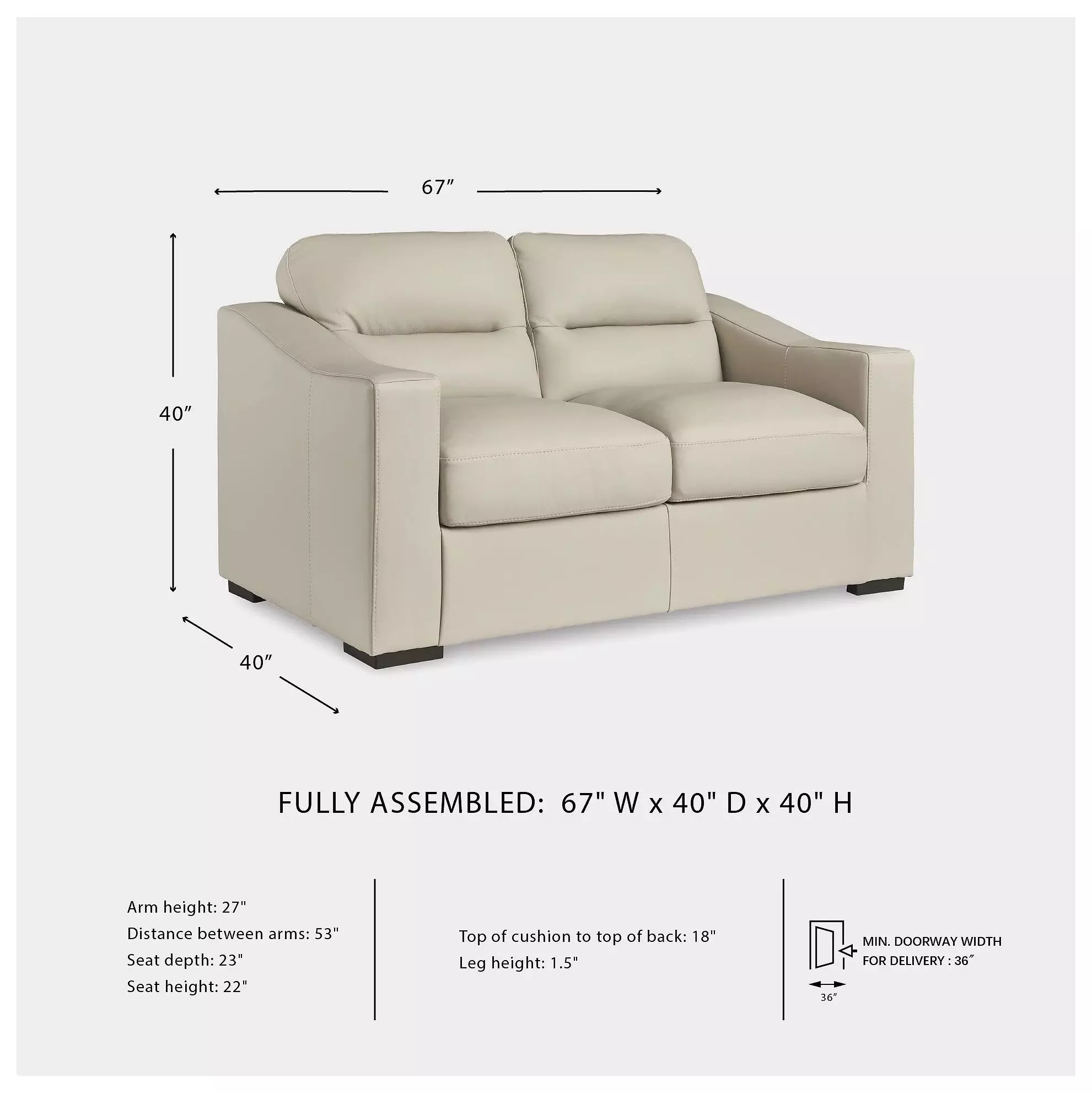 Treasure Trove Almond 67" Loveseat