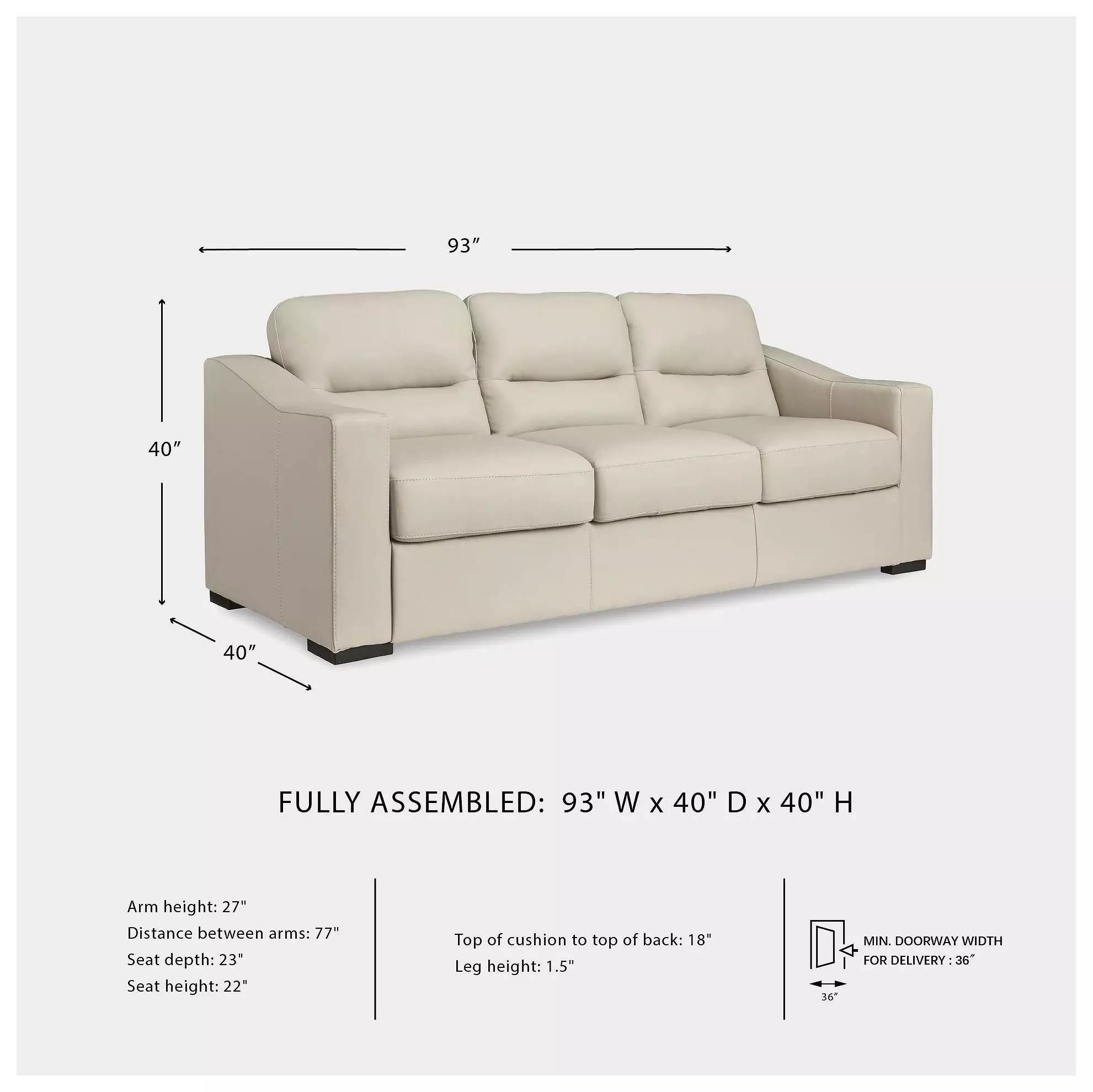 Treasure Trove Almond 93" Sofa